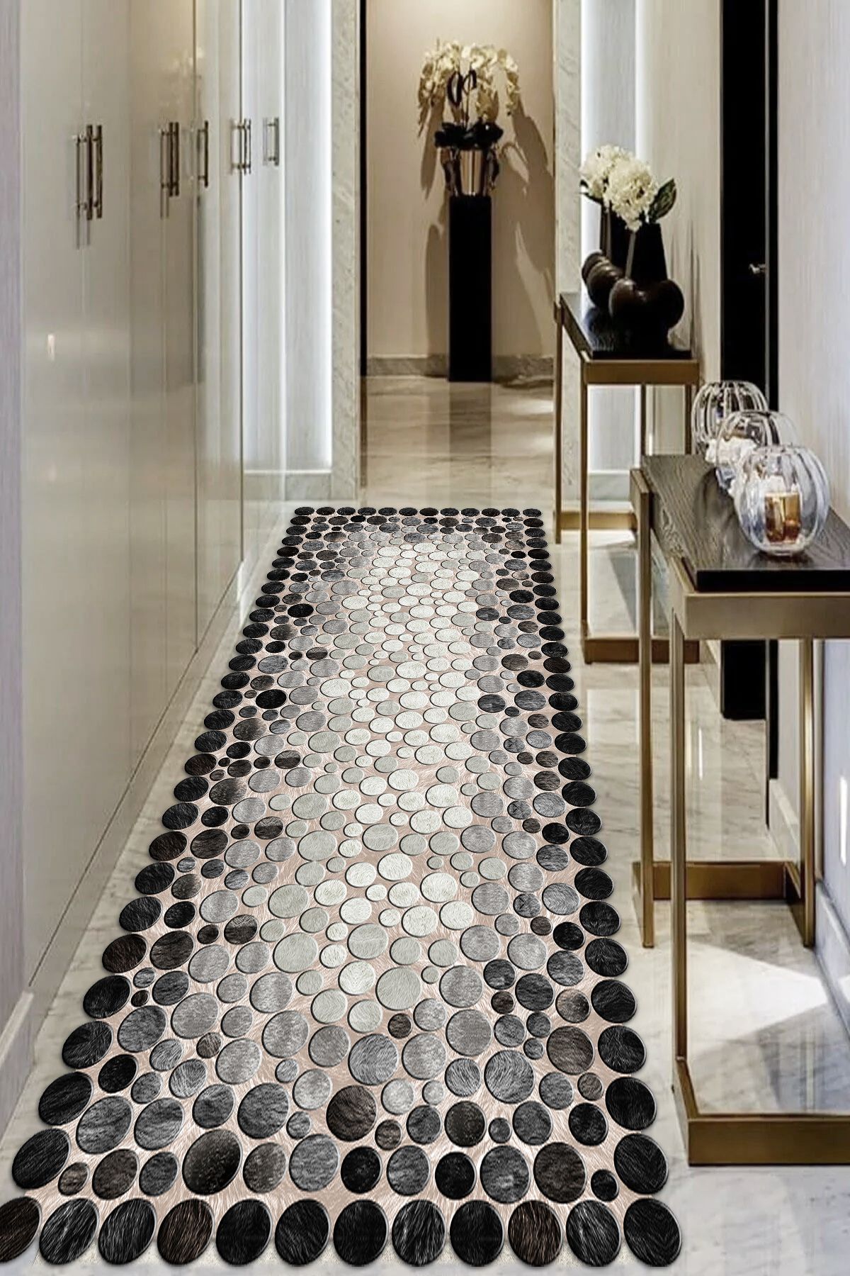 LTS HOME Dijital BASKILI Renkli Kaymaz Taban Yıkanabilir Modern Mutfak Halısı Salon Halısı Yolluk