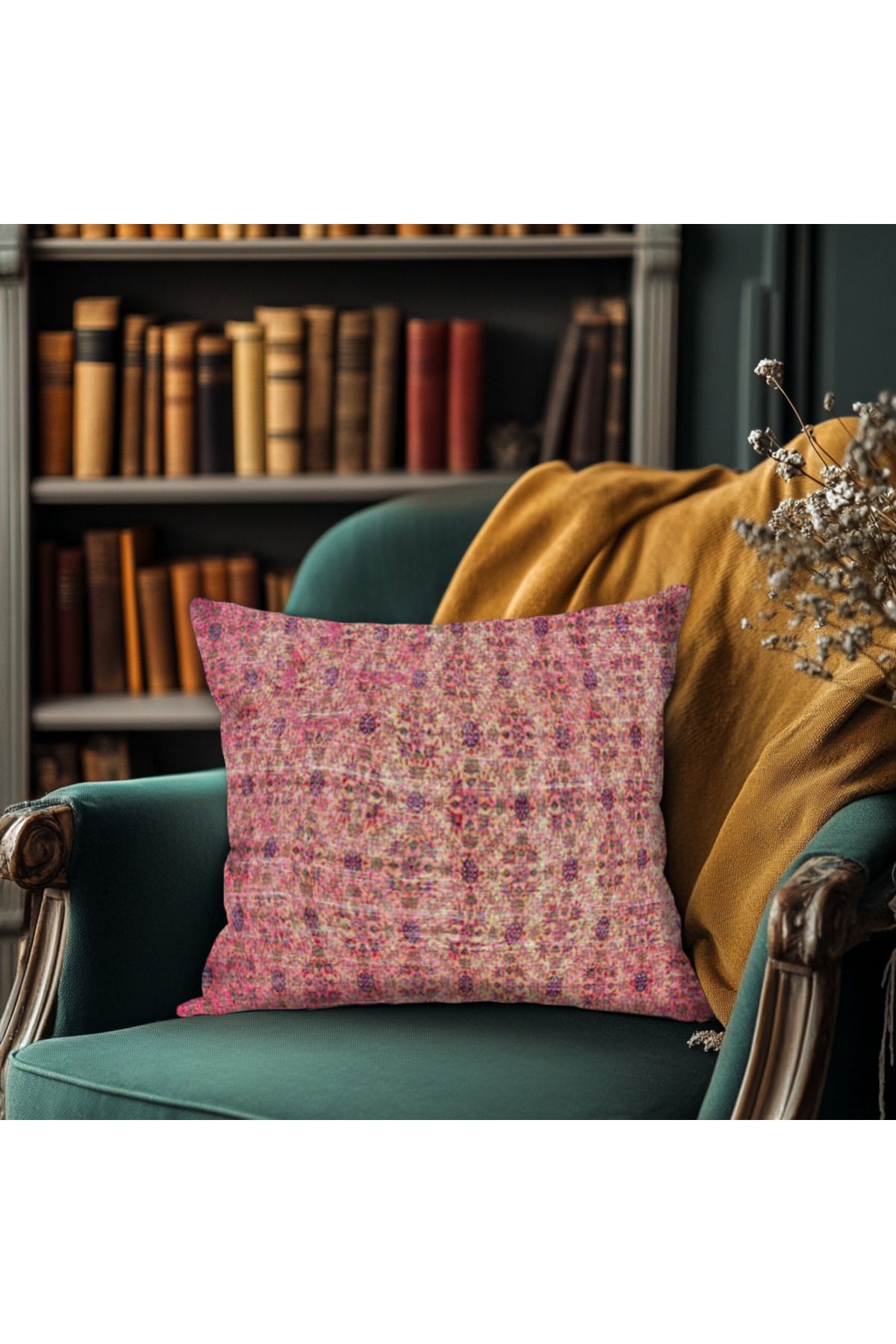 TURKISHRUG KINGDOM Otantik Desenli Kilim Baskı Kırlent Kılıfı Yastık