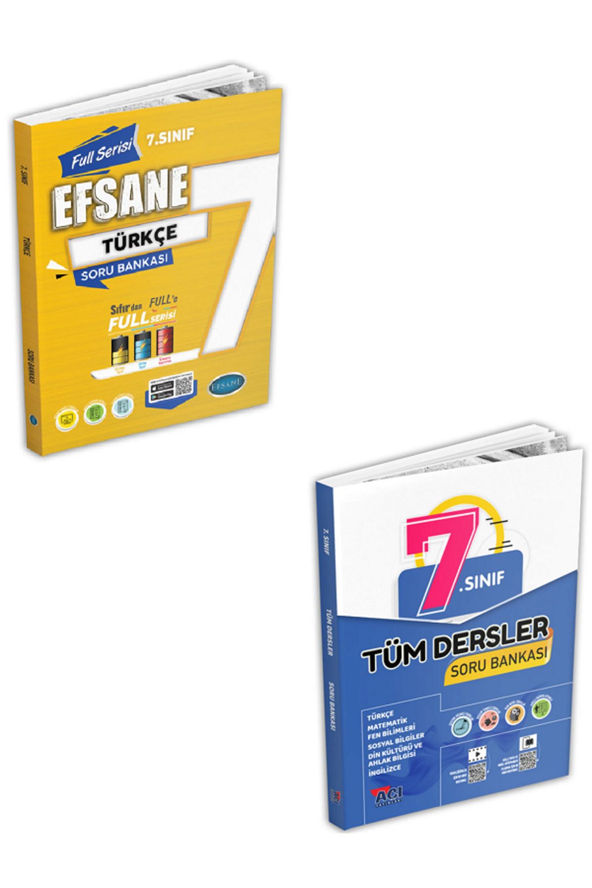 Evrensel İletişim Yayınları 7.Sınıf Açı Yayınları Tüm Dersler Soru Bankası + 7.Sınıf Efsane Türkçe Soru Bankası / 2 KİTAP