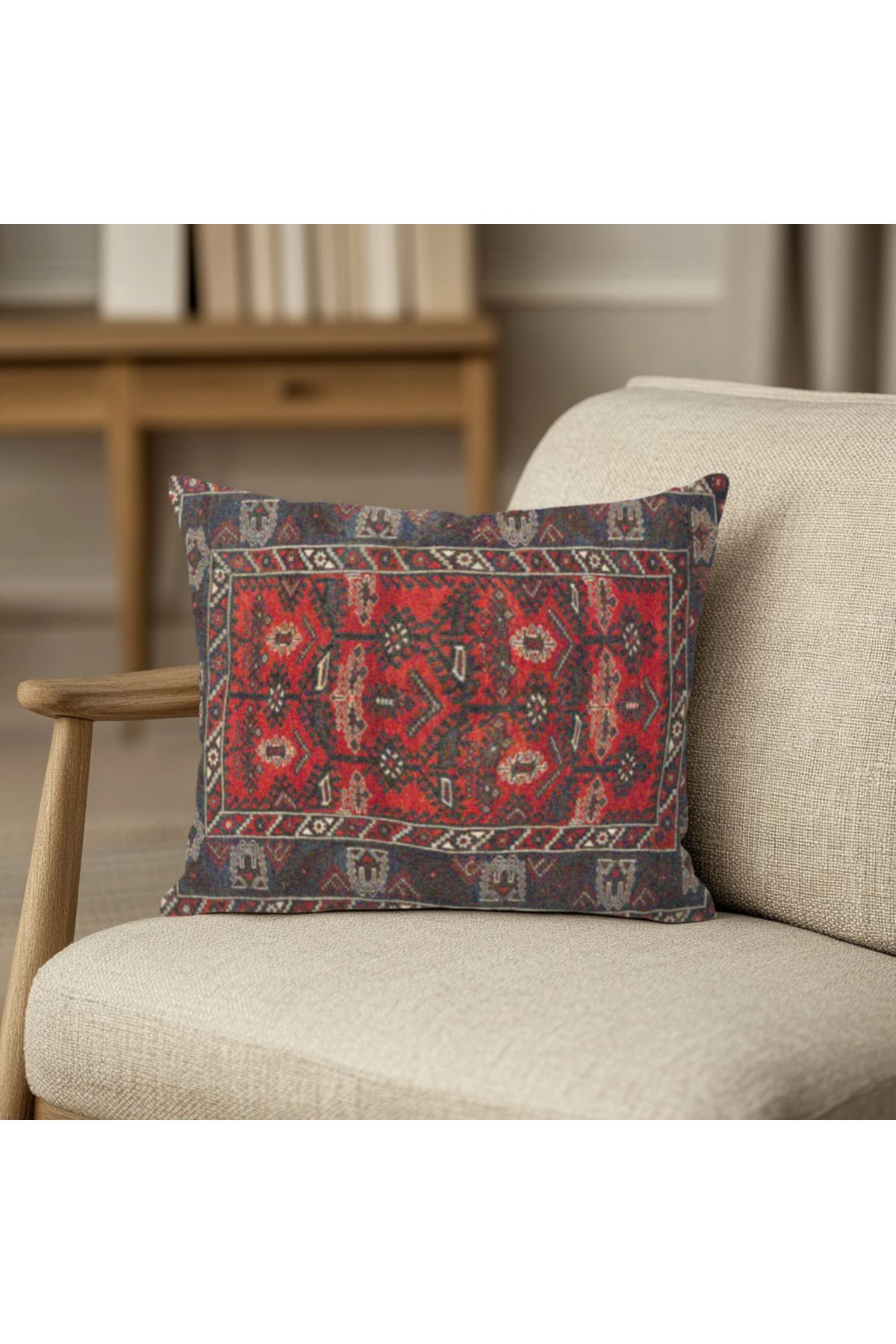 TURKISHRUG KINGDOM Geleneksel Desenli Kırlent – Kilim Motifli