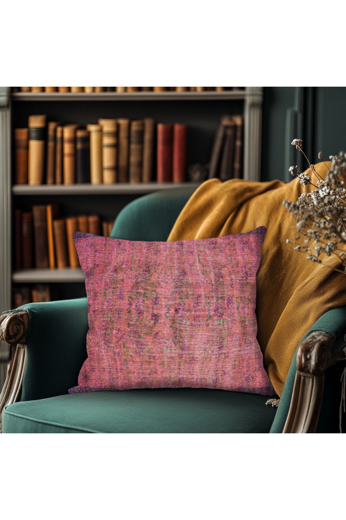 TURKISHRUG KINGDOM Etnik Desenli Yastık Baskı Kilim Kırlent Kılıfı