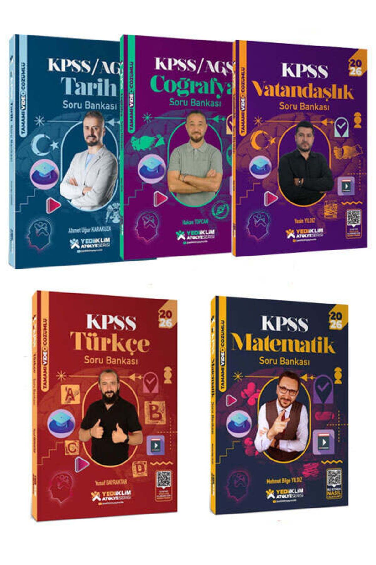 Yediiklim Yayınları Yediiklim Yayınları 2026 KPSS GK-GY Tüm Dersler Atölye Serisi Soru Bankası Seti (5 Kitap)