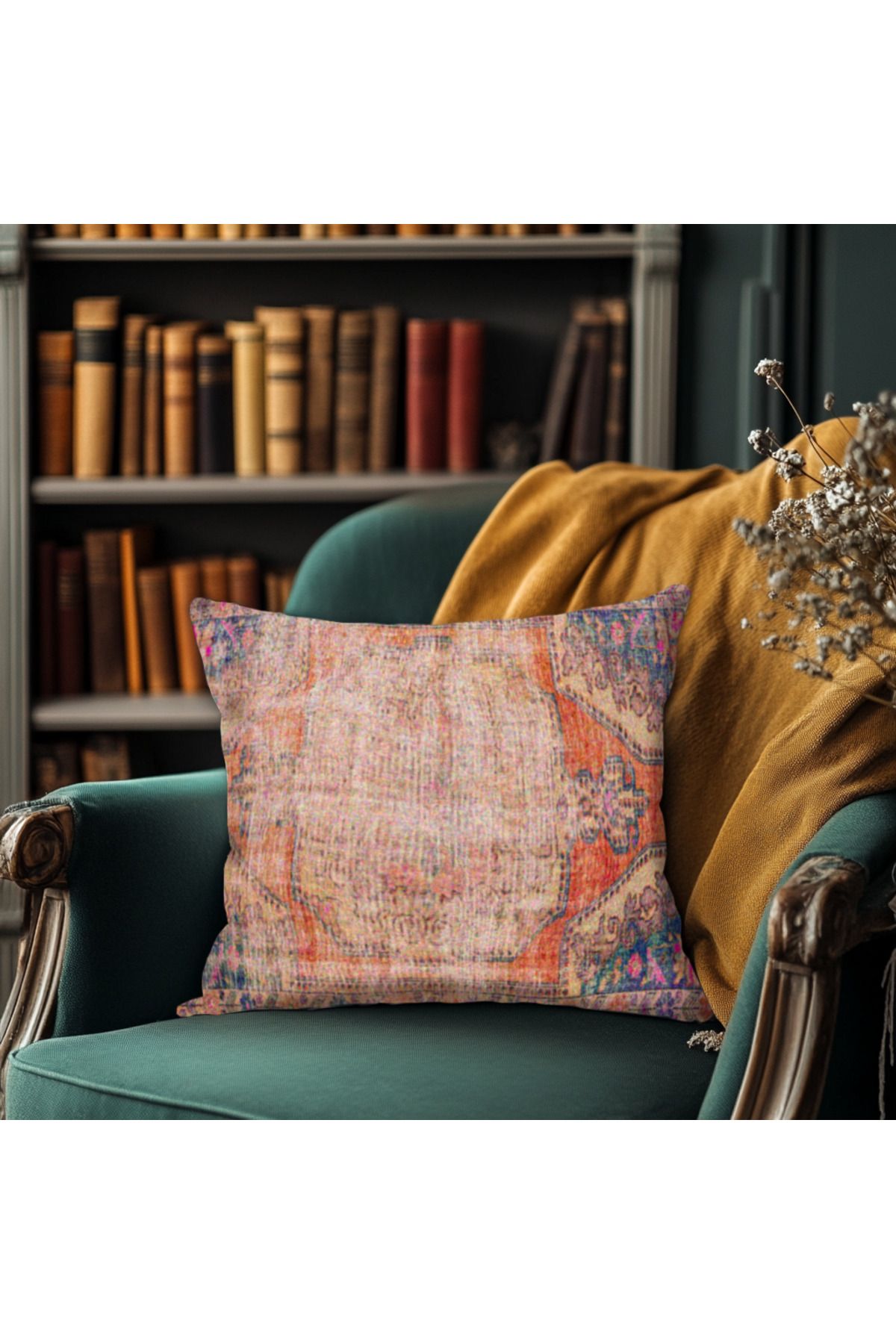 TURKISHRUG KINGDOM Kilim Desenli Yastık Baskı Kırlent Kılıfı