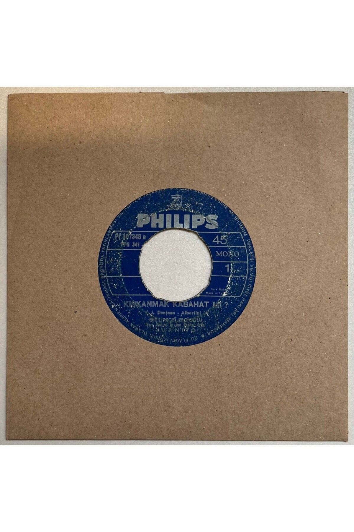 Philips Juanito Arkadaşımın Aşkısın - Kıskanmak Kabahat Mi 45 Lik Plak (Orjnal Dönem Baskı Plak)