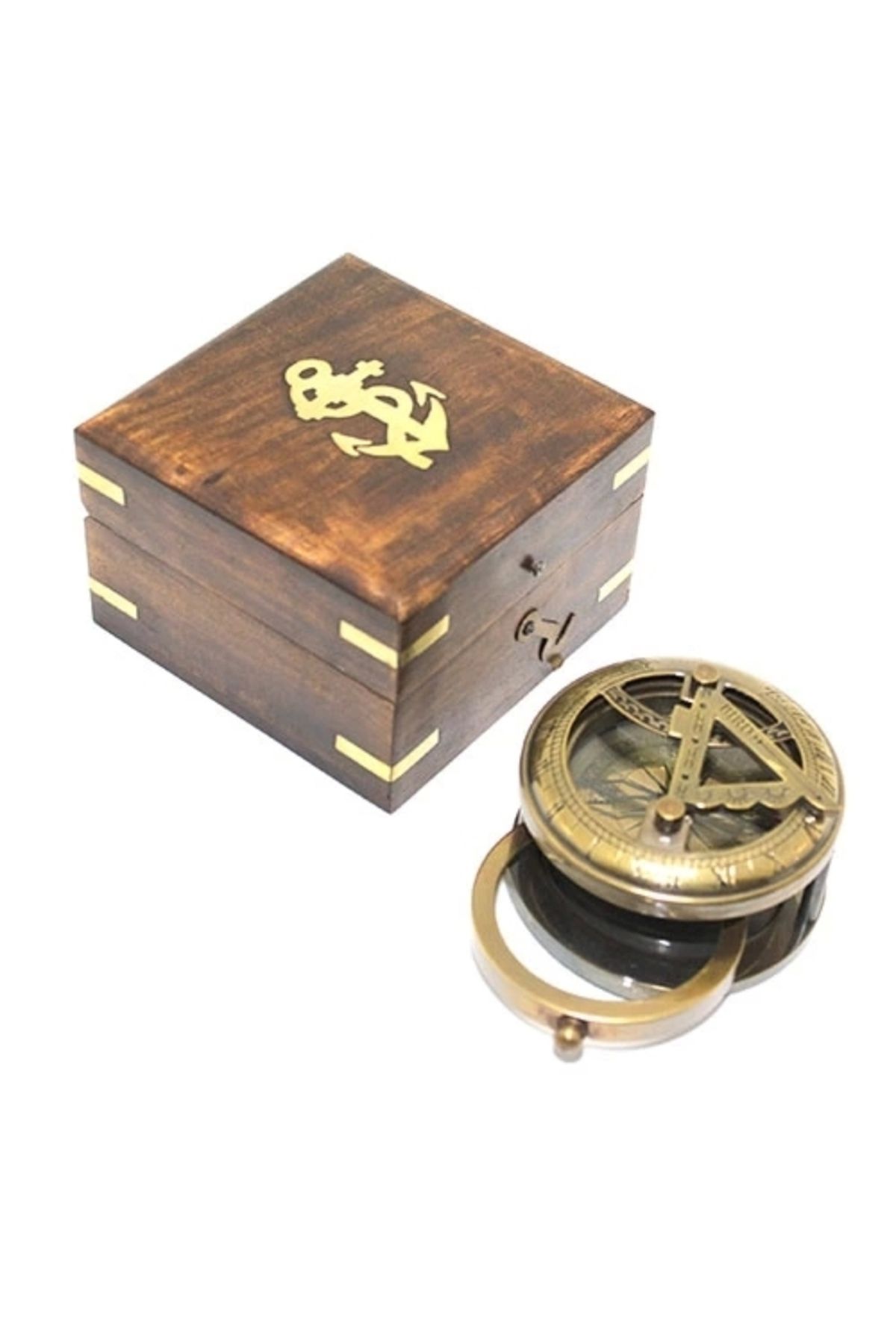 shop Ahşap Kutulu Pirinç Pusula 16035
