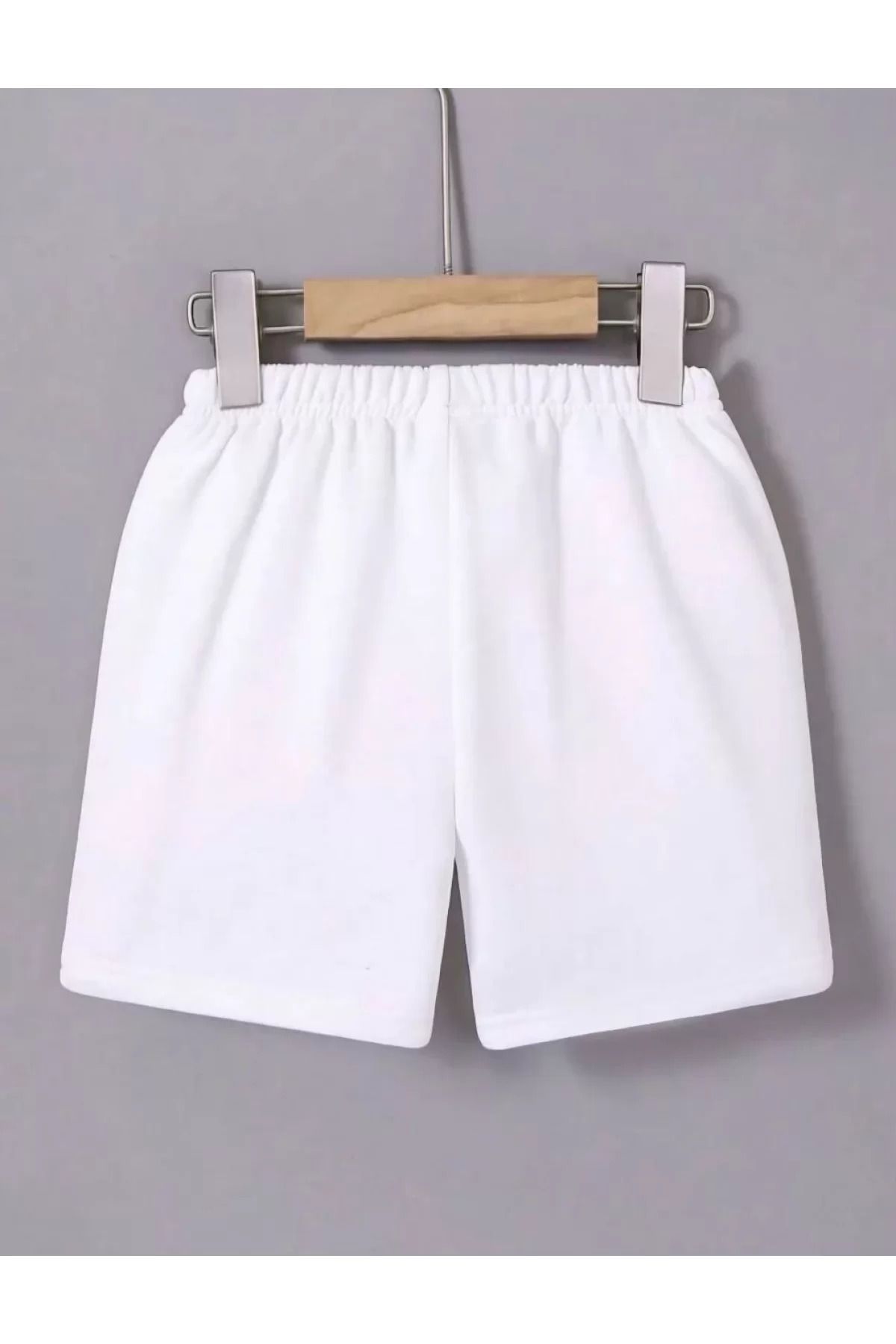 BBbutik Beli Lastikli BEYAZ Mini Şort Kadın