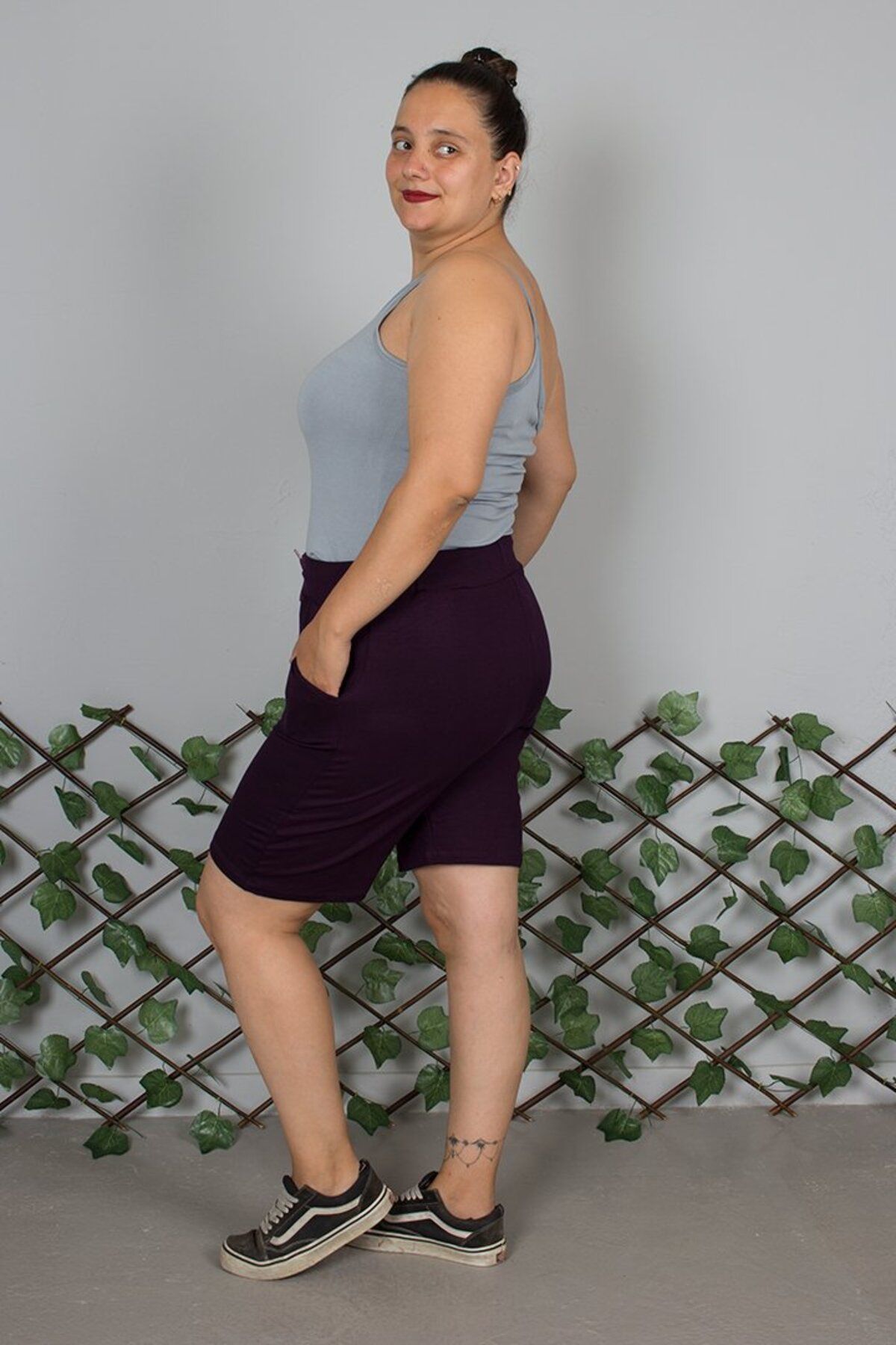 Truva XXL-Plus Size Plum Combed Cotton Shorts – Comfortable and Flexible for Daily Use 6