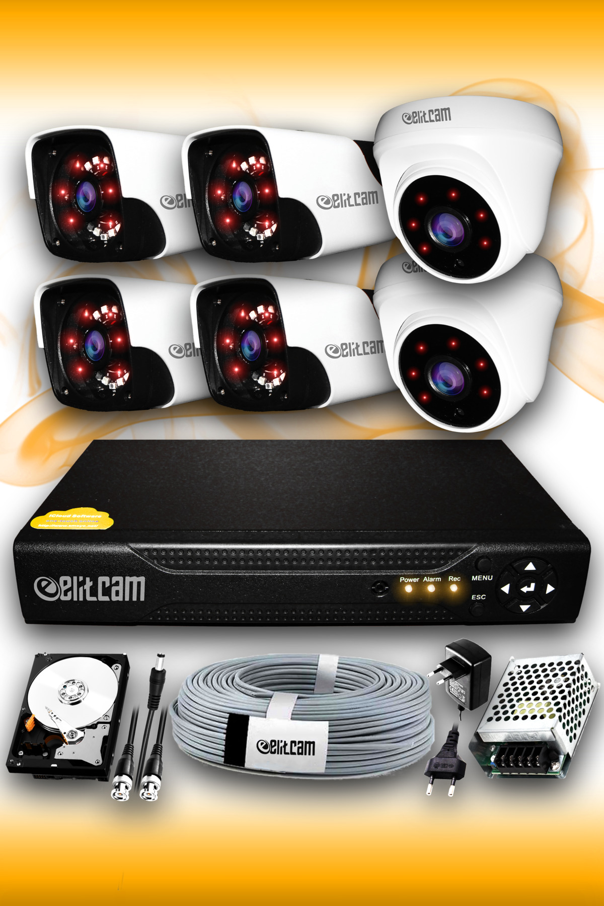 6 Camera Panda 2 Indoor Camera Set 250 Gb Hdd Full Hd Night Vision Security Camera System