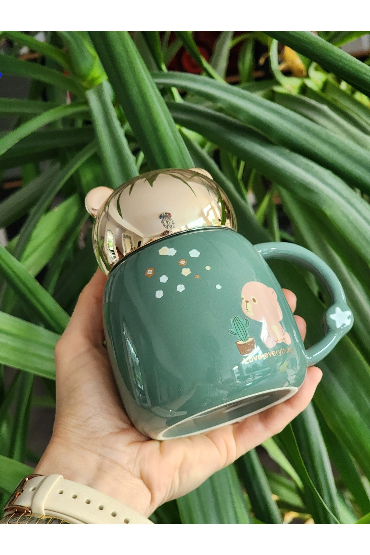 LAMONETA CUTE BEAR SERAMİK 380ml Bebek Mama Termosu ve Çay, Kahve Kupası