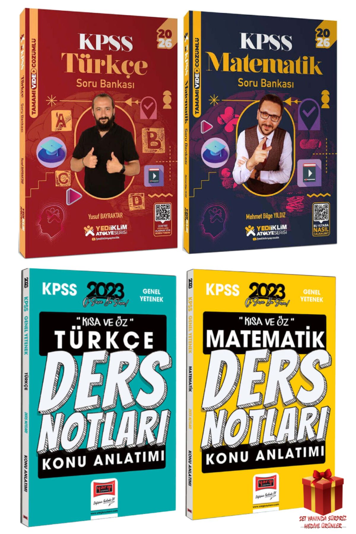 Yediiklim Yayınları 2026 Yediiklim KPSS Türkçe Soru Bankası+Matematik Soru Bankası+Türkçe Matematik Ders Notları