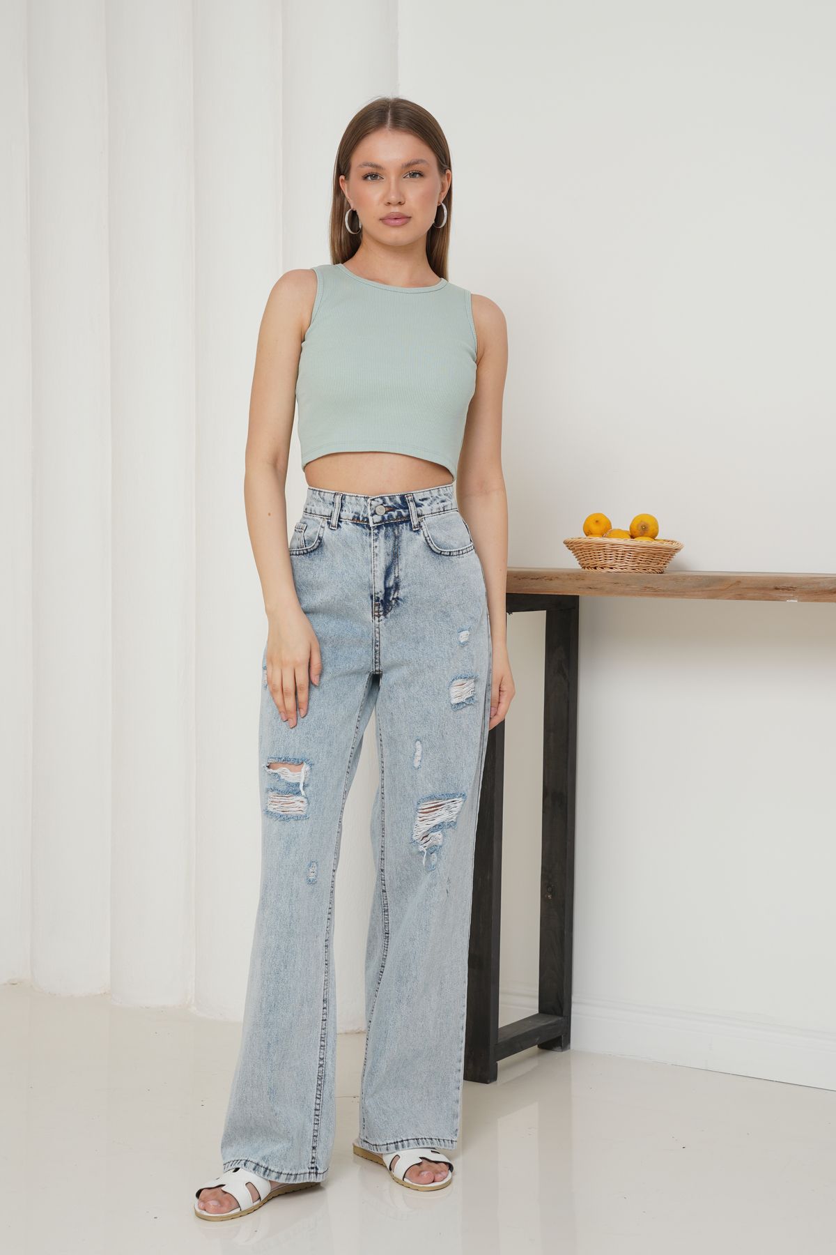 Ay Moda Collection Kalın Askılı Crop Atlet