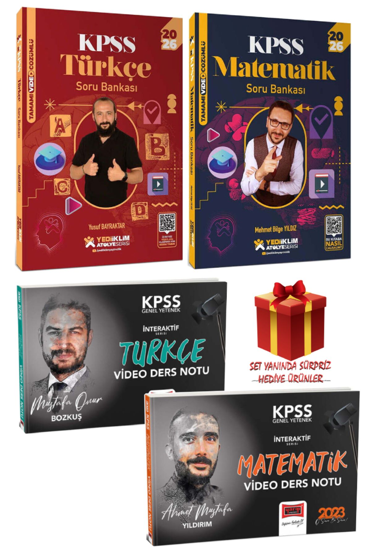 Yediiklim Yayınları 2026 Yediiklim KPSS Türkçe Soru Bankası+Matematik Soru Bankası+Türkçe Matematik Video Ders Notu
