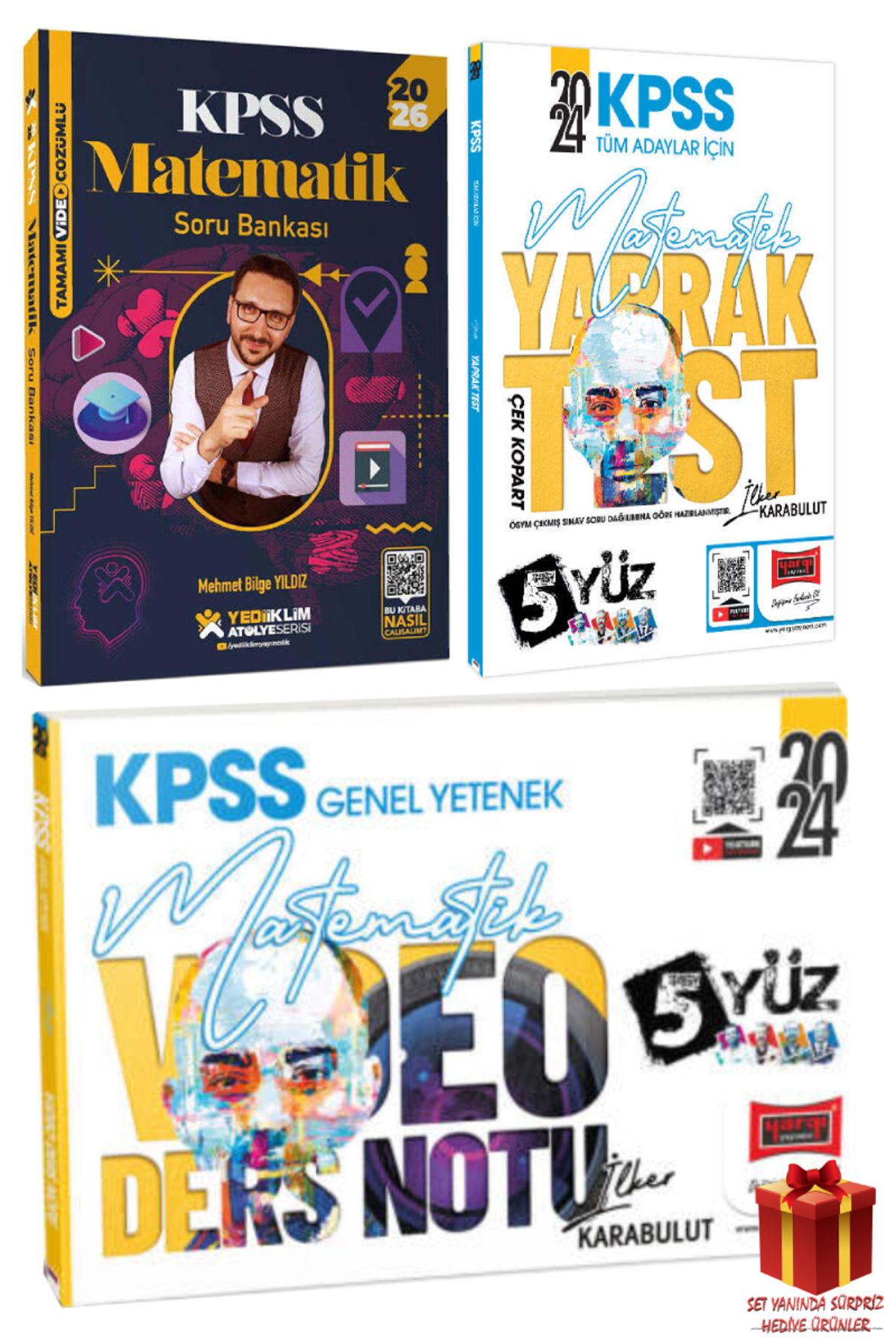 Yediiklim Yayınları 2026 Yediiklim KPSS Matematik Soru Bankası+Matematik Yaprak Test+Matematik Video Ders Notu