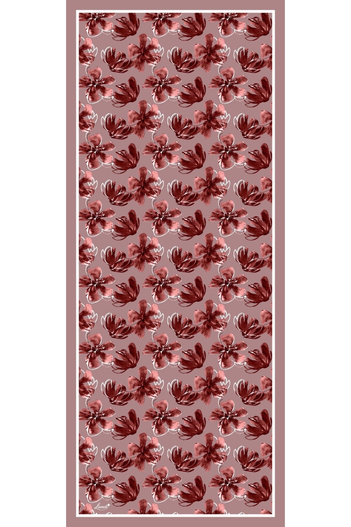 Lameli Su Desenli Minimal Çiçekli Şal