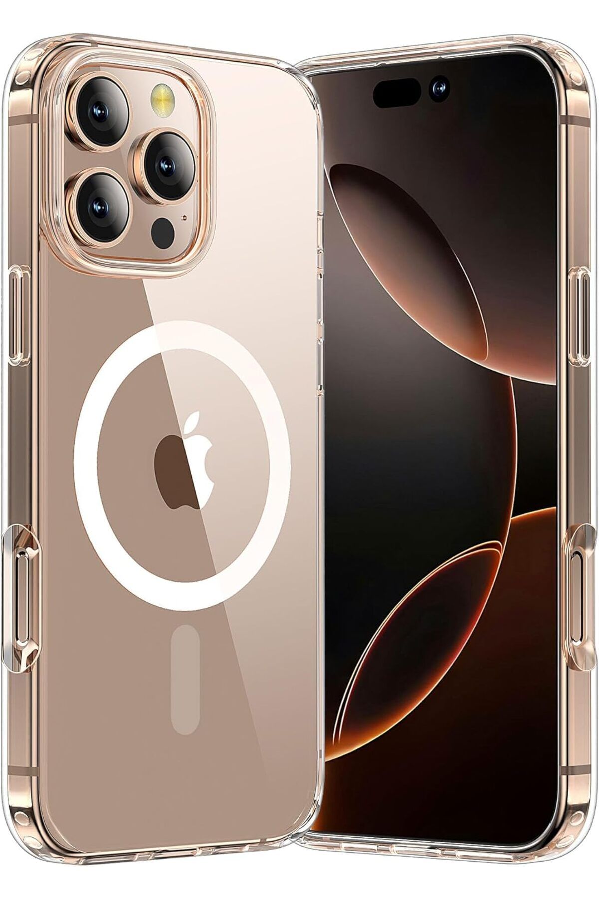 Ehr. iPhone 16 Pro Max Uyumlu Köşe Korumalı Darbe Emici Sert Sararmaz Şeffaf Magsafe Kılıf