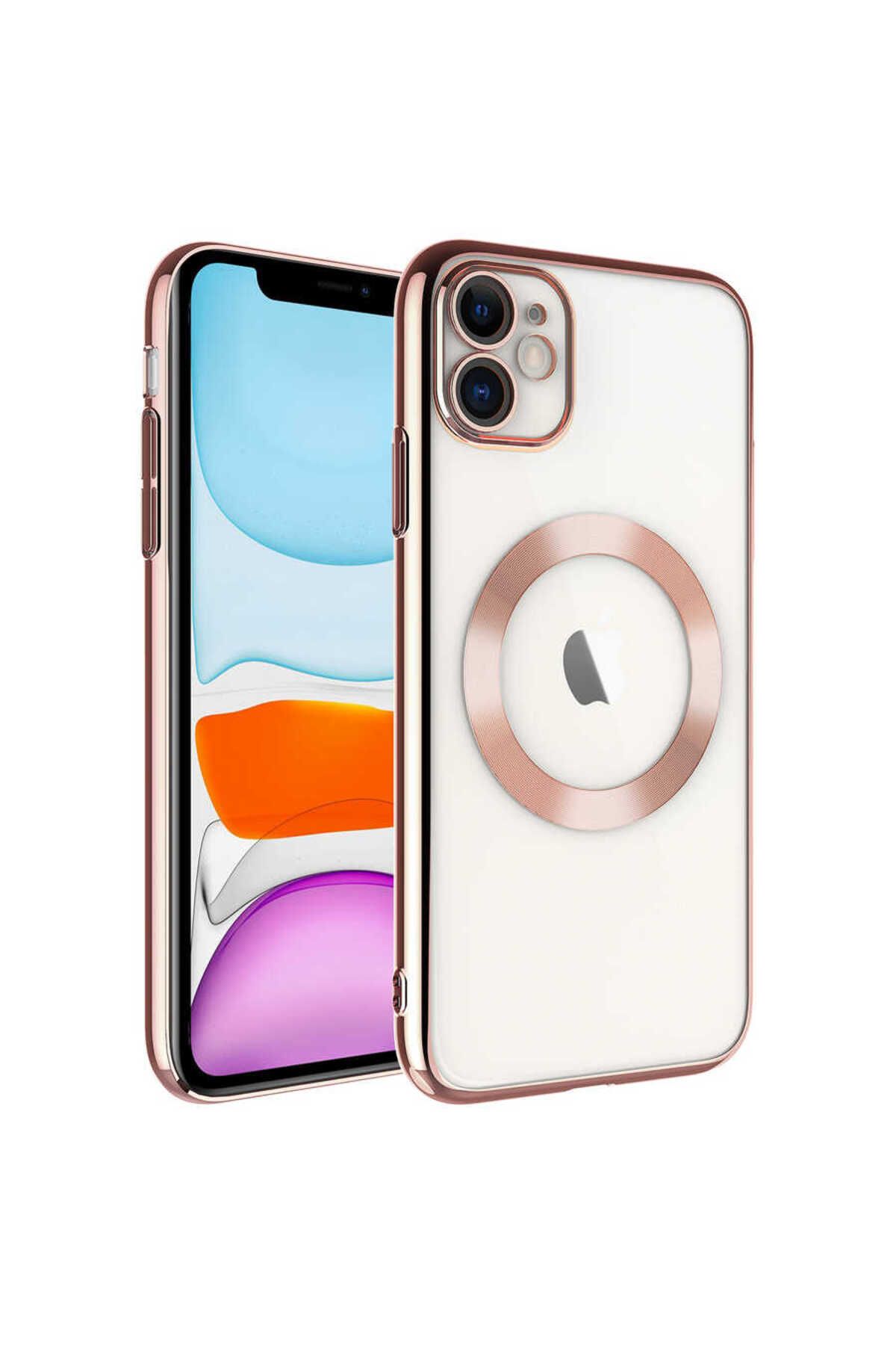 halkhouse İphone 11 Kılıf Wireless Şarj Özellikli Sert PC Şık Riksos Magsafe Kapak
