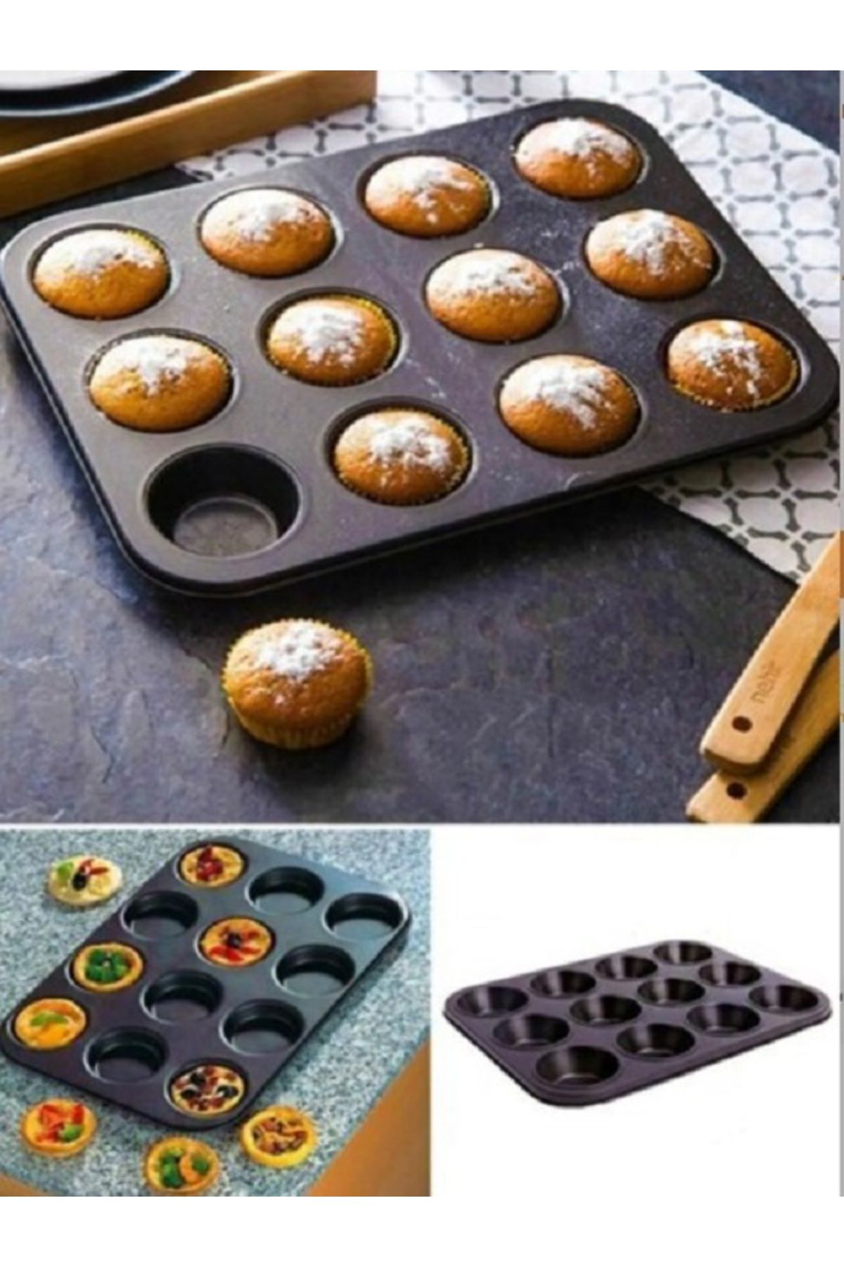 Carat Home 12’li Muffin Kek Kalıbı – Dayanıklı, Çok Amaçlı Fırın Kalıbı