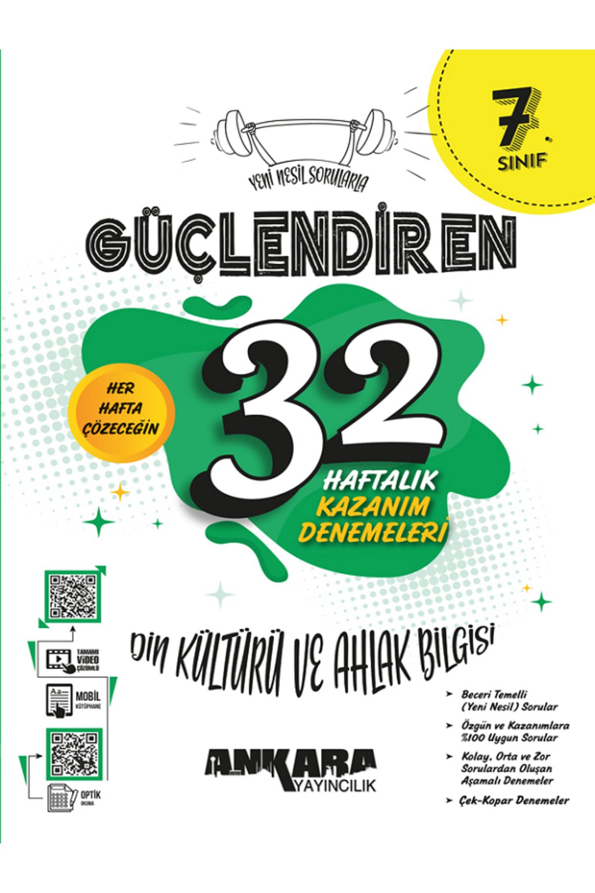 Evrensel İletişim Yayınları 7.Sınıf Ankara Güçlendiren DİN KÜLTÜRÜ ve AHLAK 32 Haftalık Kazanım Denemeleri / Video Çözümlü