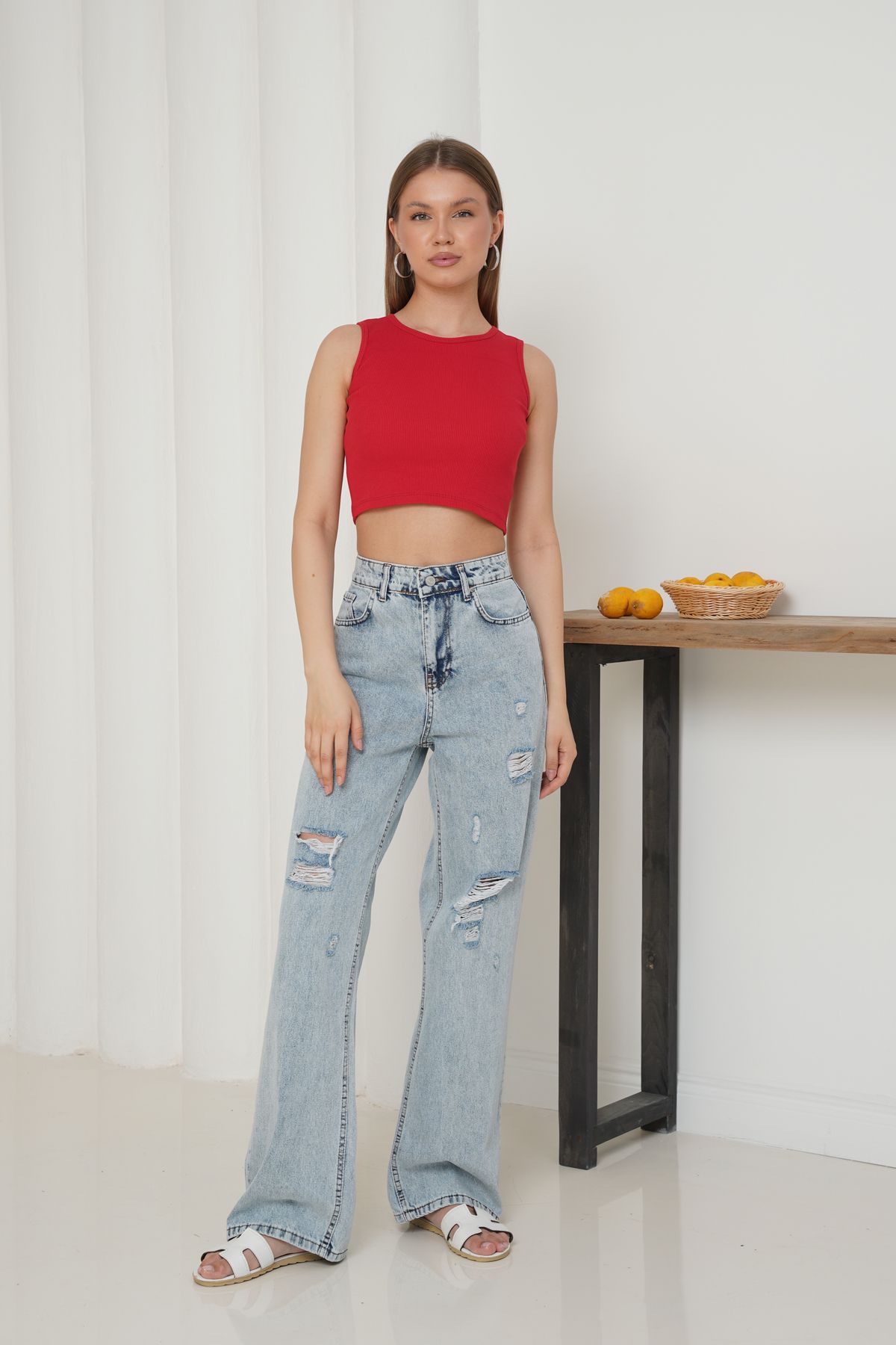 Ay Moda Collection Kalın Askılı Crop Atlet