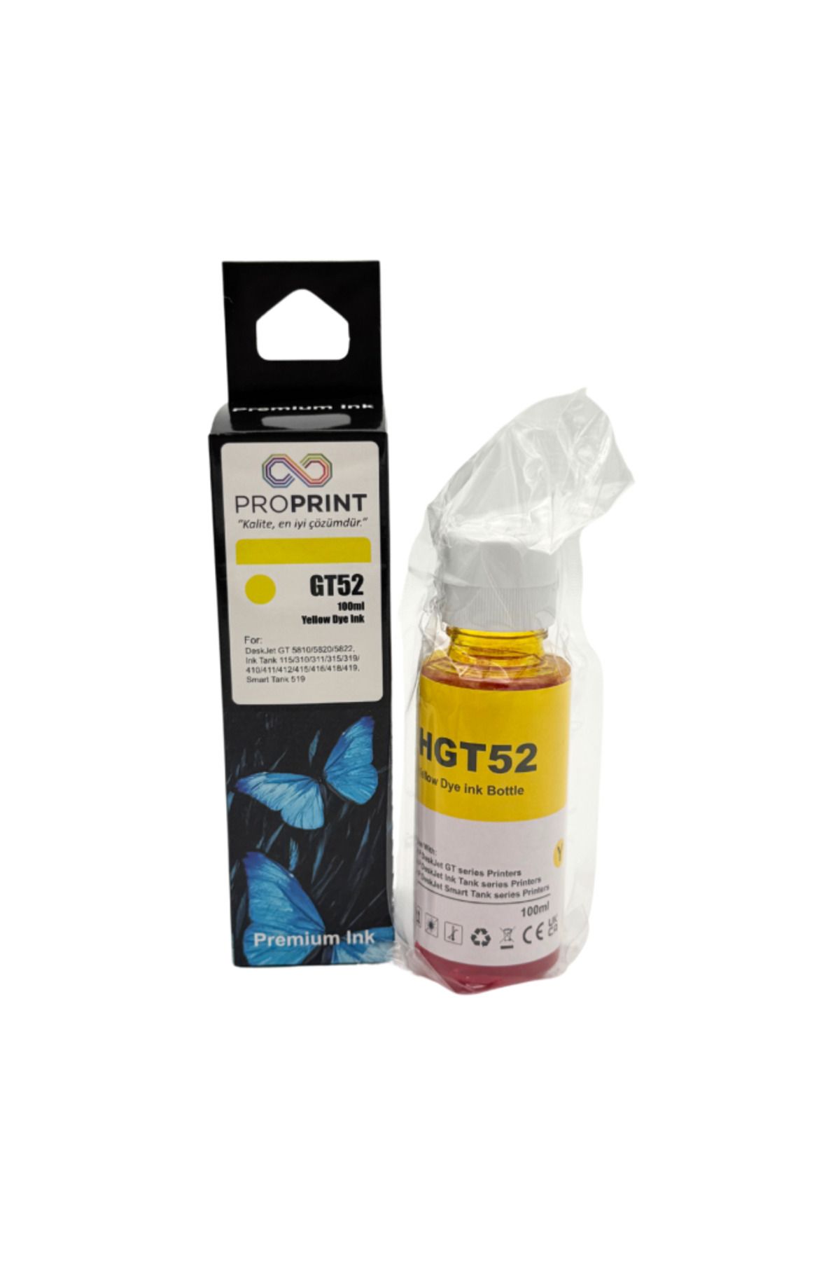 Proprint Hp GT52XL-M0H56AE Sarı Muadil Mürekkep 100 Ml 6,000 Sayfa 750 790