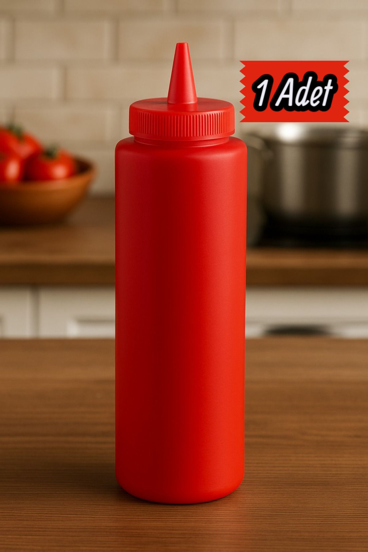 ESİ WOOD ART 1 Adet - 500 ML. FİŞEK SOSLUK YAĞDANLIK KIRMIZI KETÇAP MAYONEZ SIKMA ŞİŞE SOS VE YAĞ DAĞITICILARI
