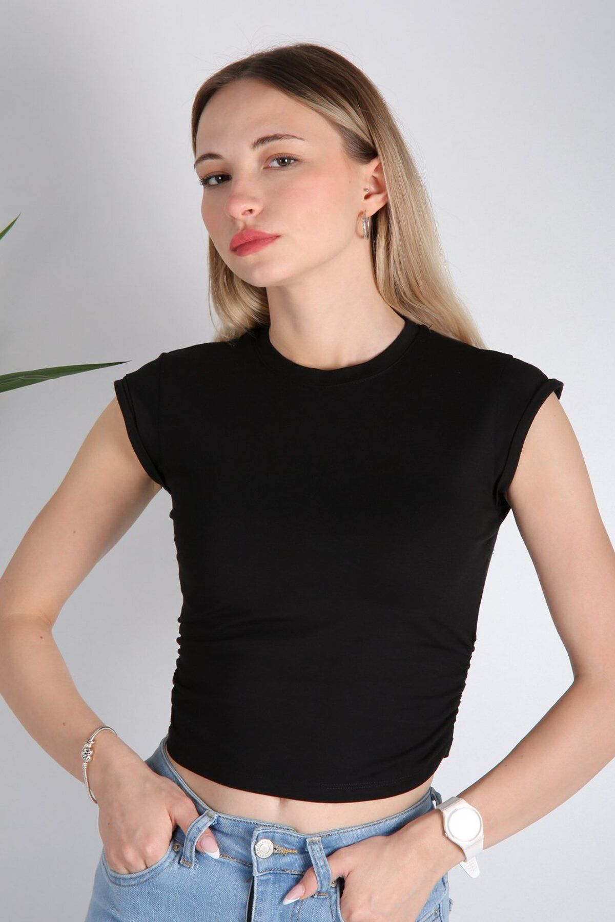 VeniLife Yanları Büzgülü T-Shirt