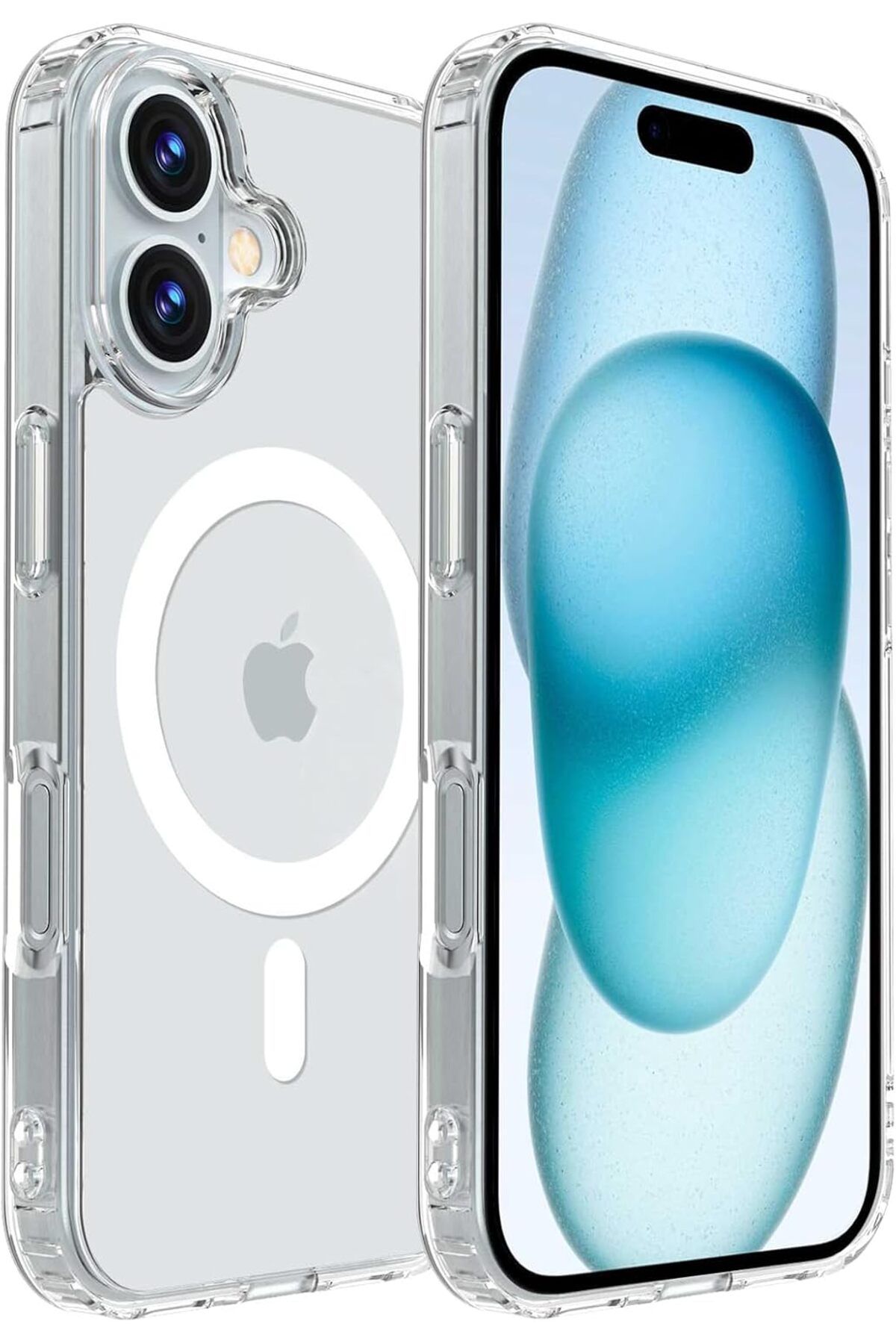 Ehr. iPhone 16 Plus Uyumlu Köşe Korumalı Darbe Emici Sert Sararmaz Şeffaf Magsafe Kılıf