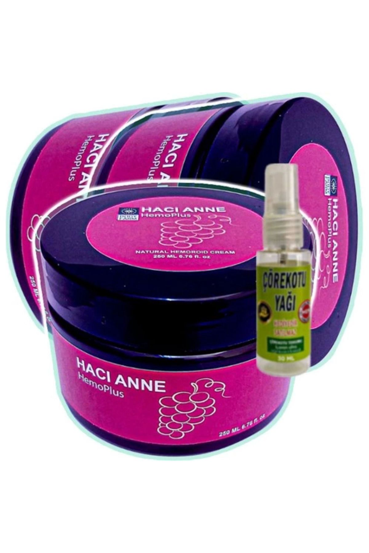 gizmurstore Hemoplus Hacı Anne Bakım Kremi 200 ml x 3 adet + Çörek Otu Yağı 30 ml