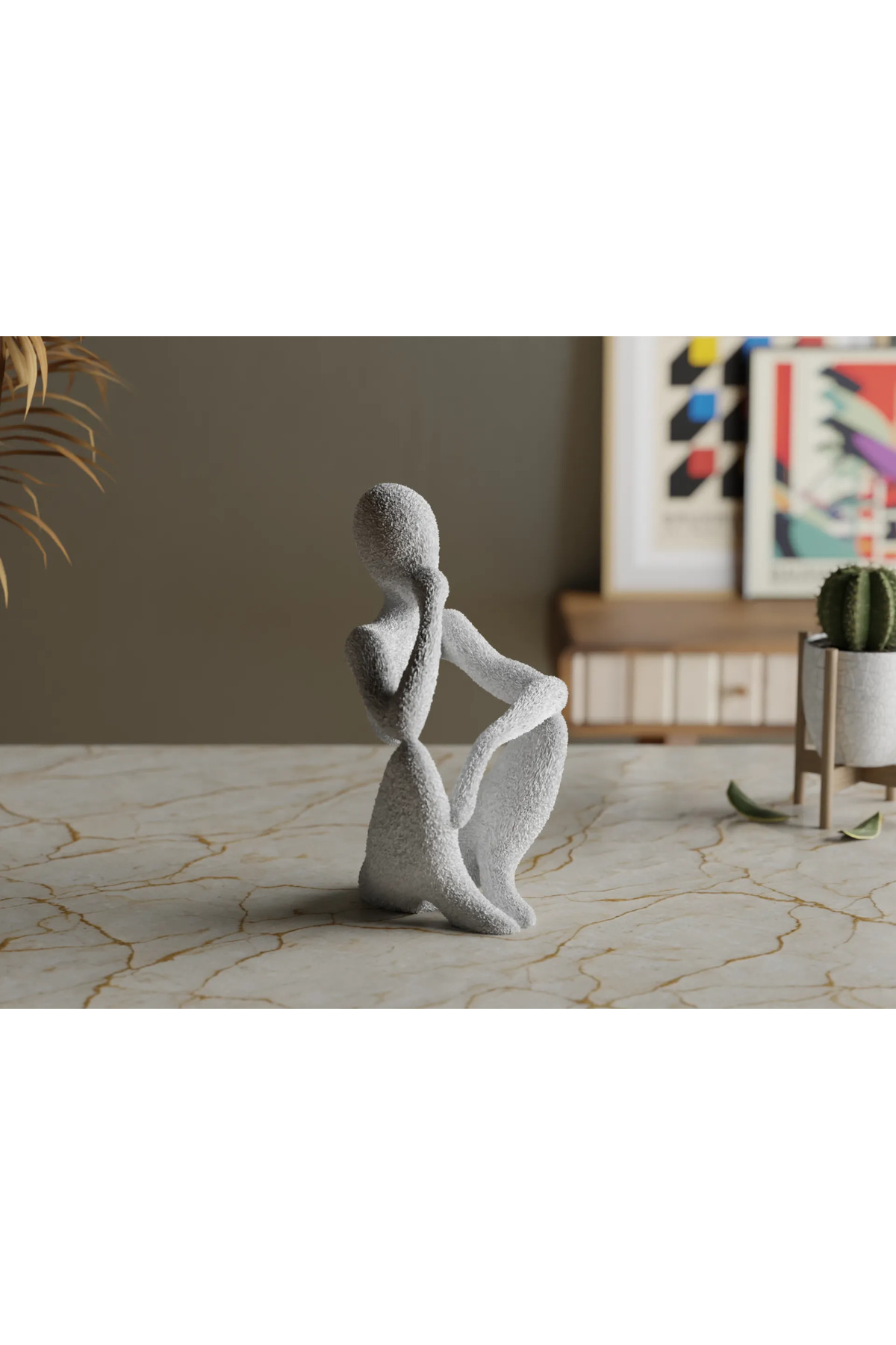Statuetta "Nobody The Thinker" da 15 cm - Scultura decorativa moderna stampata in 3D