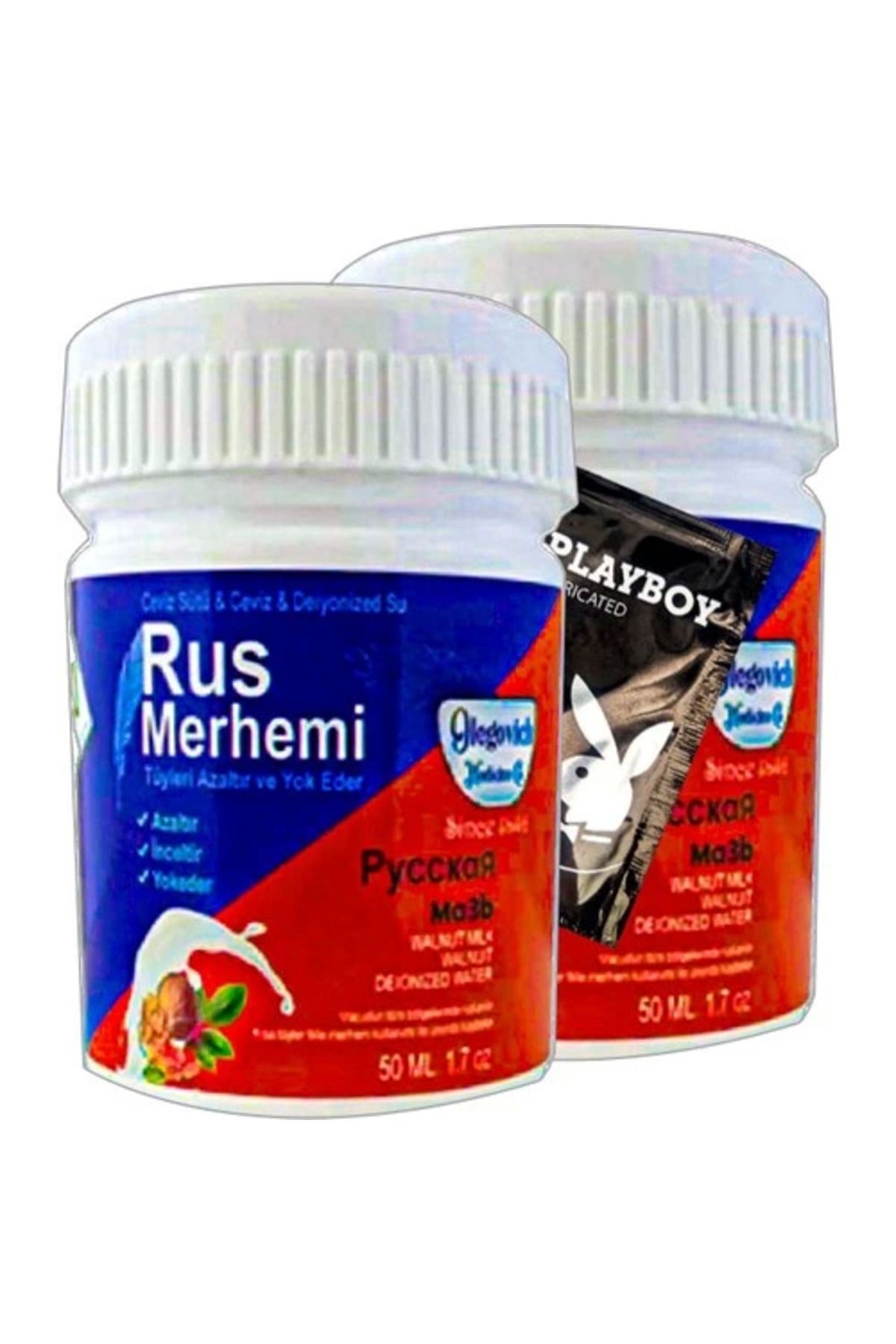 hayalimsah Playboy Blue Rus Merhemi 2 Tane 50 ml Tüy Dökücü Krem + 1 Armağan Jel - 000031KI