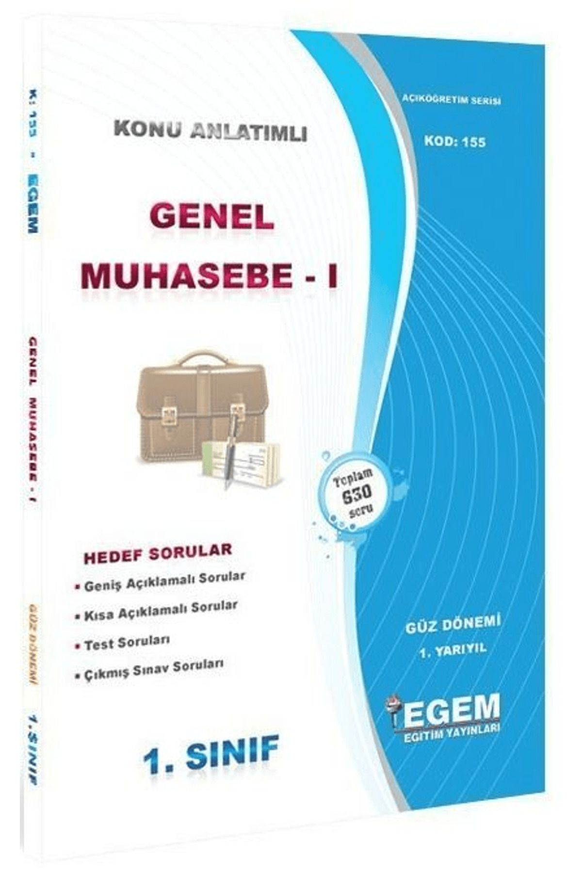 Egem Eğitim Yayınları 1. Sınıf 1. Yarıyıl Konu Anlatımlı Genel Muhasebe 1 - Kod 155