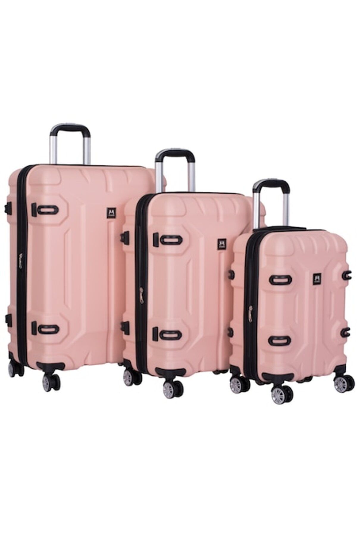 OEM-Set 3 trolere, Size S+M+L, Extendable, 4 double wheels with 360° rotation, shock-resistant ABS, Pin 1