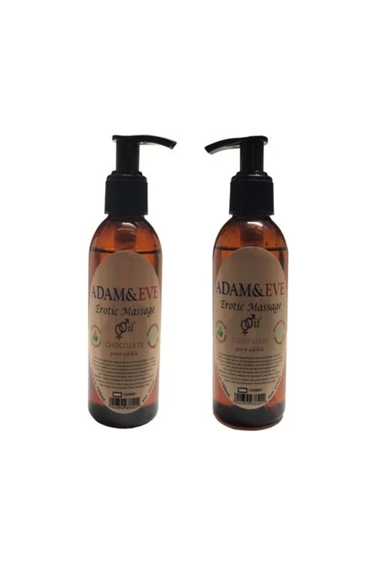 gizmurstore Adam & Eve Unisex Çikolata ve Çilek Aromalı Masaj Yağı 2'li
