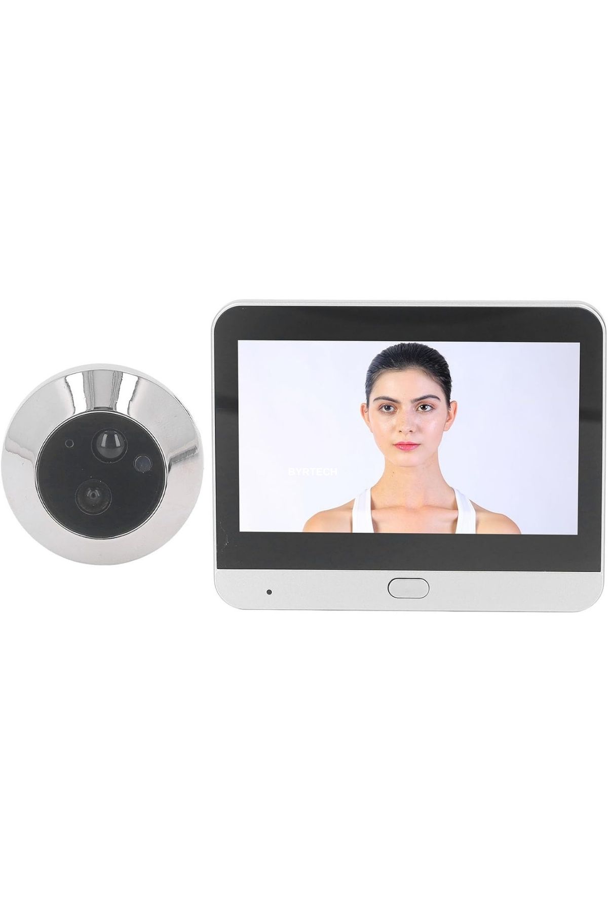 BYRTECH Akıllı Kablosuz Dijital Kapı Dürbünü ve Zil Seti | HD Ekranlı Hareket Algılayıcılı Kamera