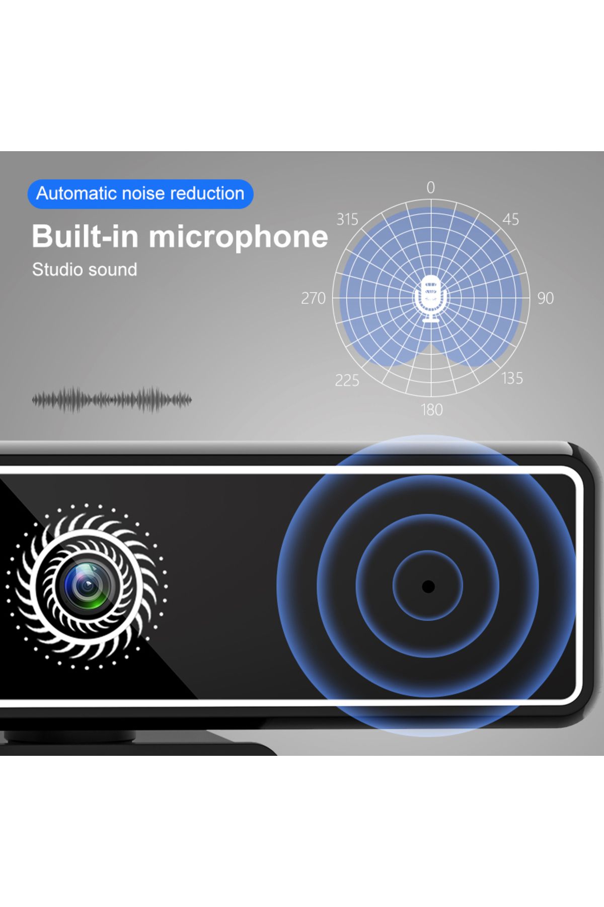 TEQRO-Cameră Web 4K TEQRO™, Autofocus, Plug & Play, Jocuri, Conferințe, Streaming, Microfon Stereo, USB, Alb 5