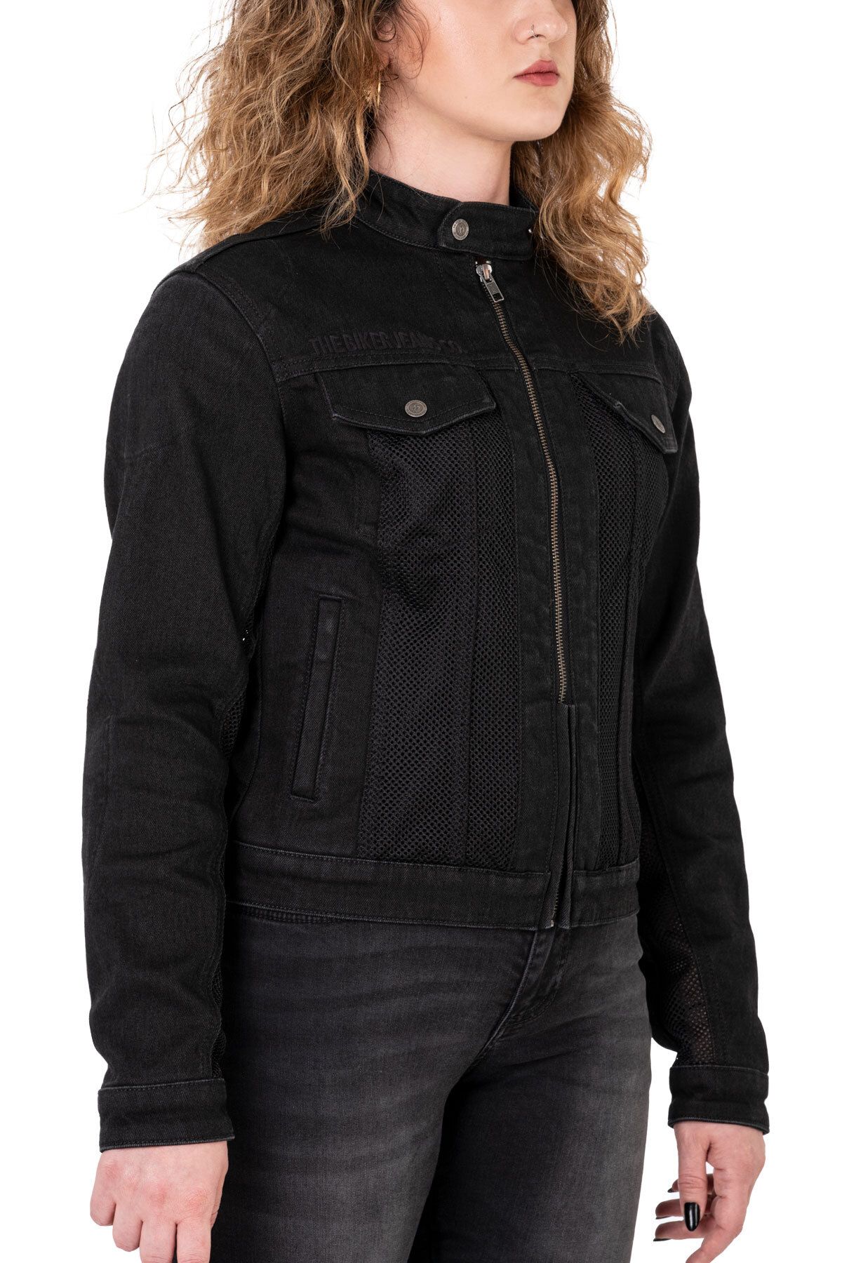 The Biker Jeans Black Ice Korumalı File Motosiklet Kot Montu Kadın