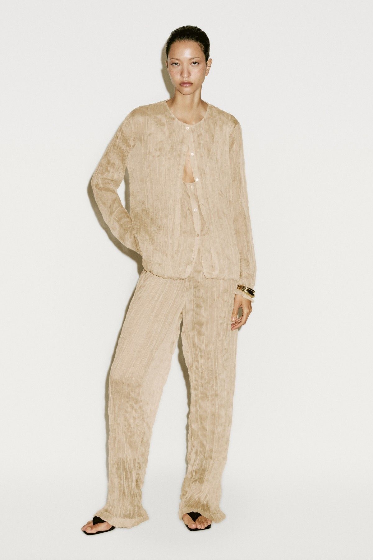 Massimo Dutti Pilili dökümlü gömlek - Limited Edition