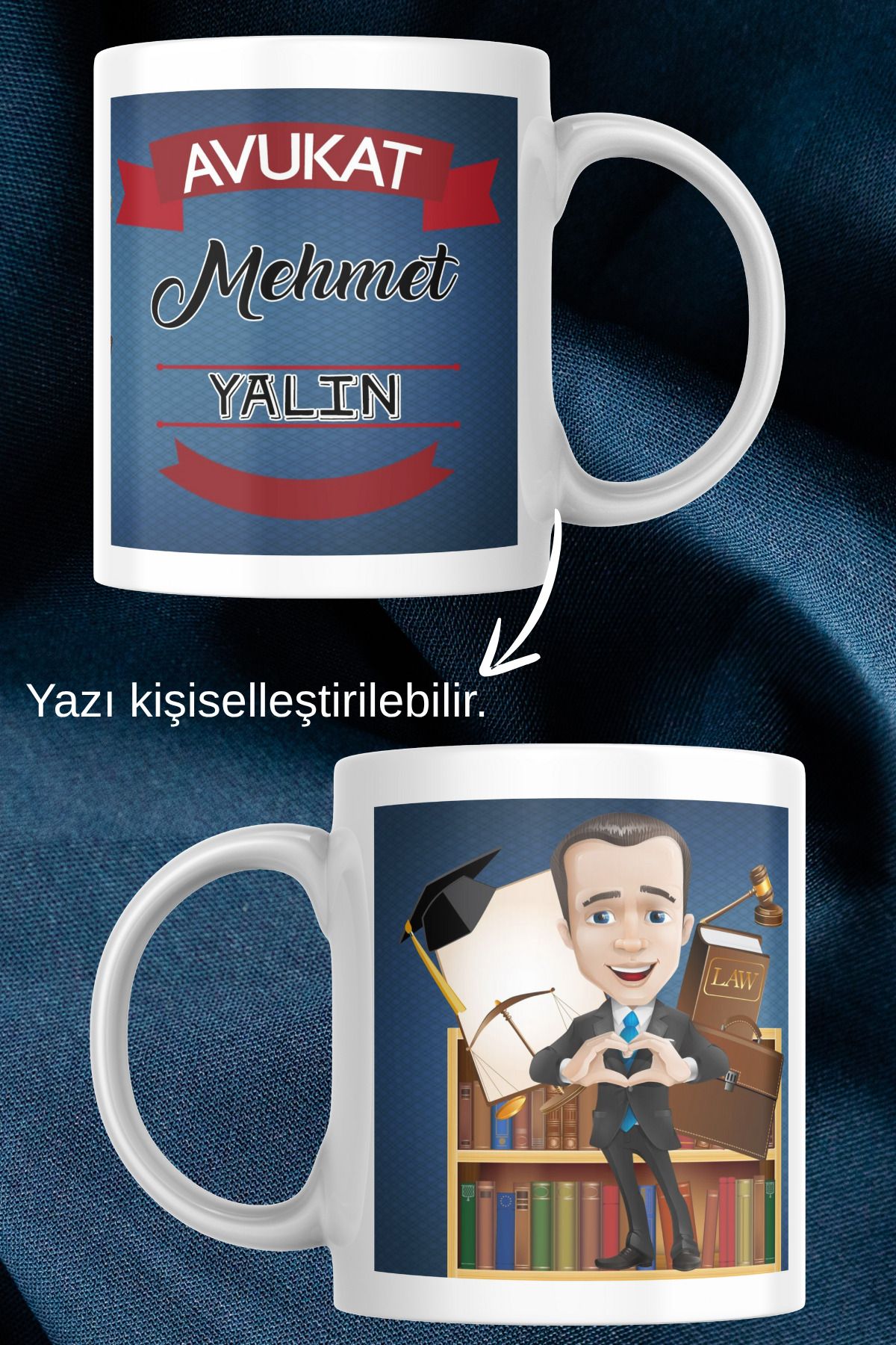 zerhome Erkek Avukat Temalı Beyaz Porselen Kupa Bardak
