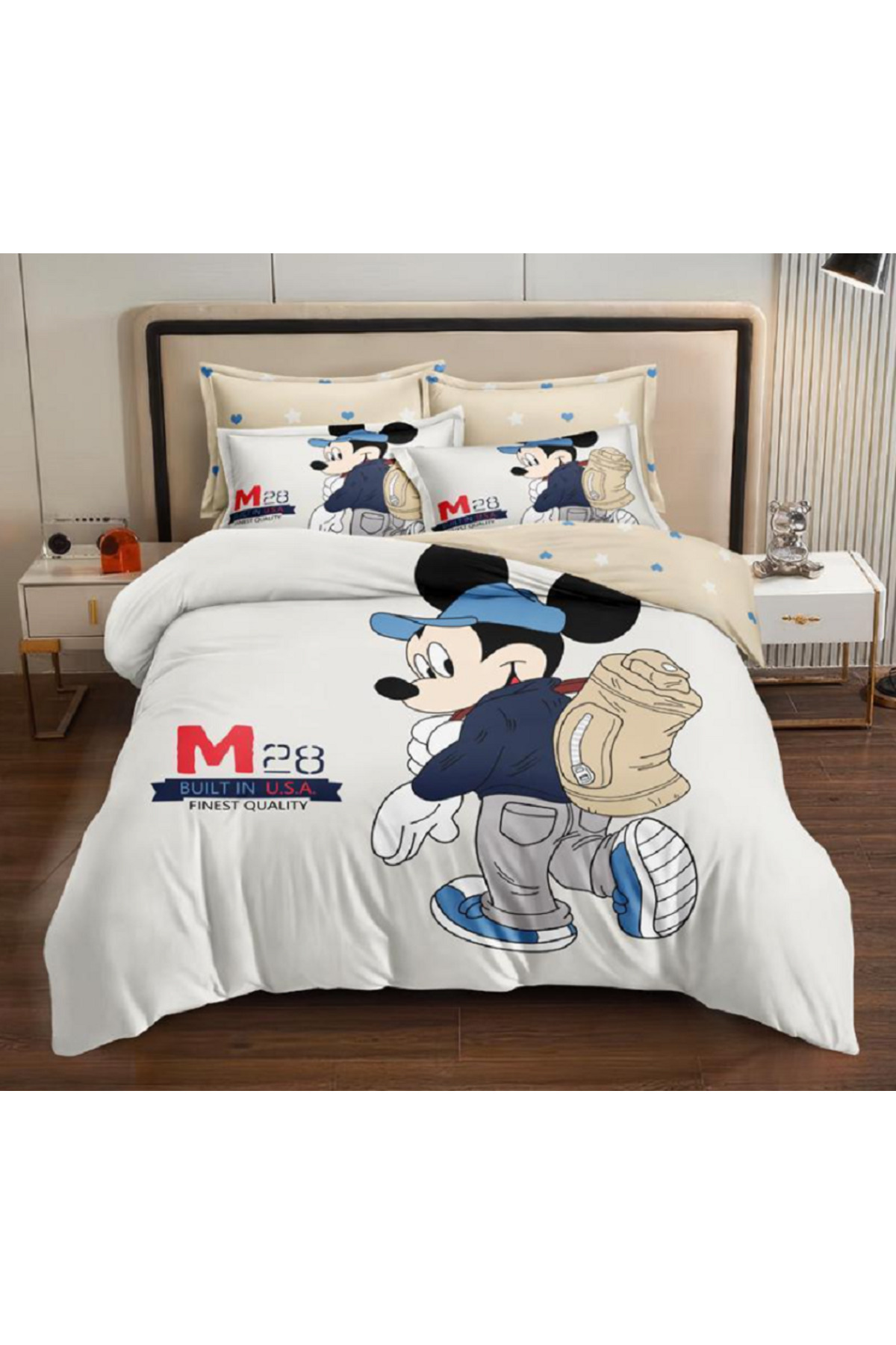 OEM Lenjerie Bumbac Tip Finet Premium Mickey On Trip, 235x235cm - 235 x 235