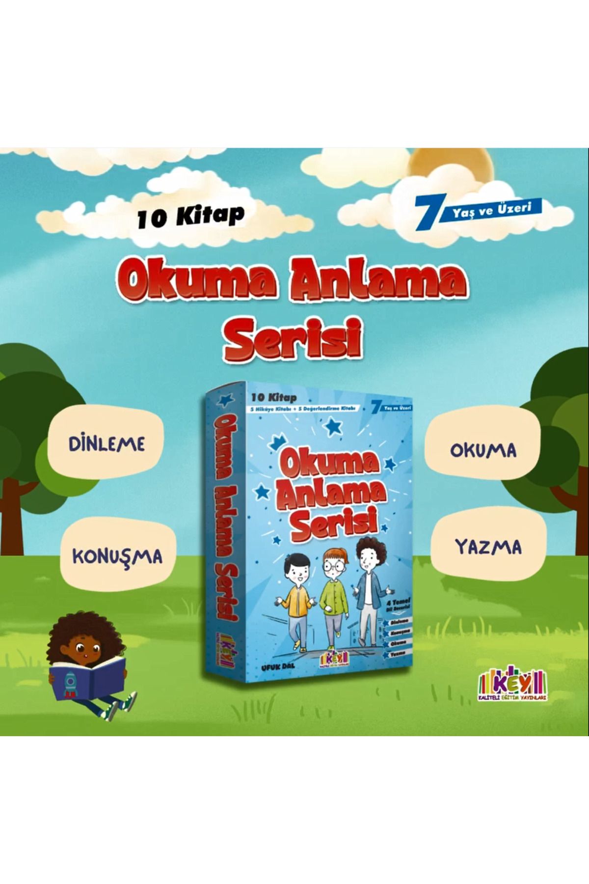 3K YAYIN Kaliteli Eğitim Yayınları (KEY) OKUMA ANLAMA Öykü Serisi 10 Kitap 5 Hikaye+ 5 Değerlendirme(2.SINIF)