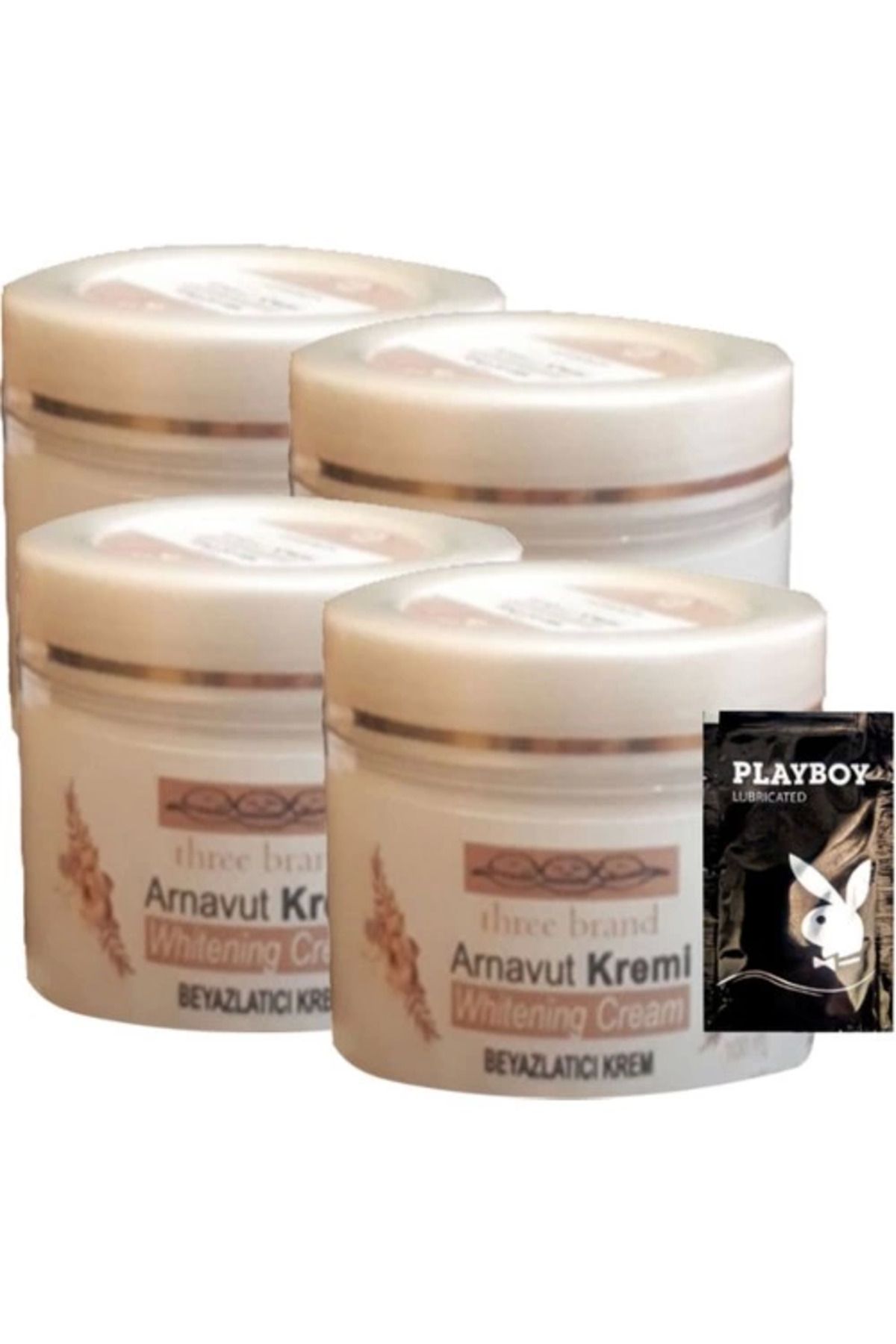 feifei Three Brand 4lü Adet Arnavut Kremi Whitens Cream Aklık Kremi LFHX0420 100 ml + 1 Adet Jel Hediye