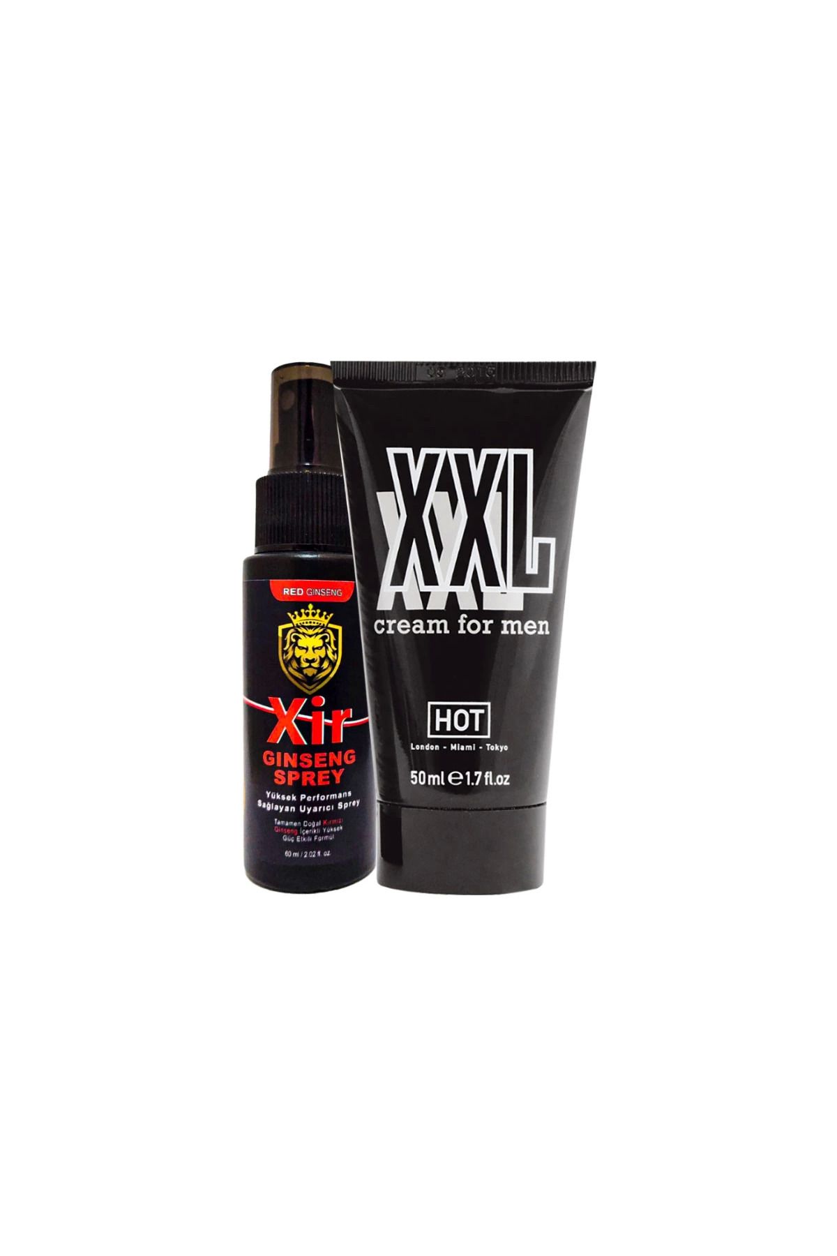 ÖYKÜ VE YİĞİT HotXXL 50 ml Cream Men Hardener Delayer Enlarger Krem + Xir Erkeklere Özel 60 ml Sprey Bkn1EK359