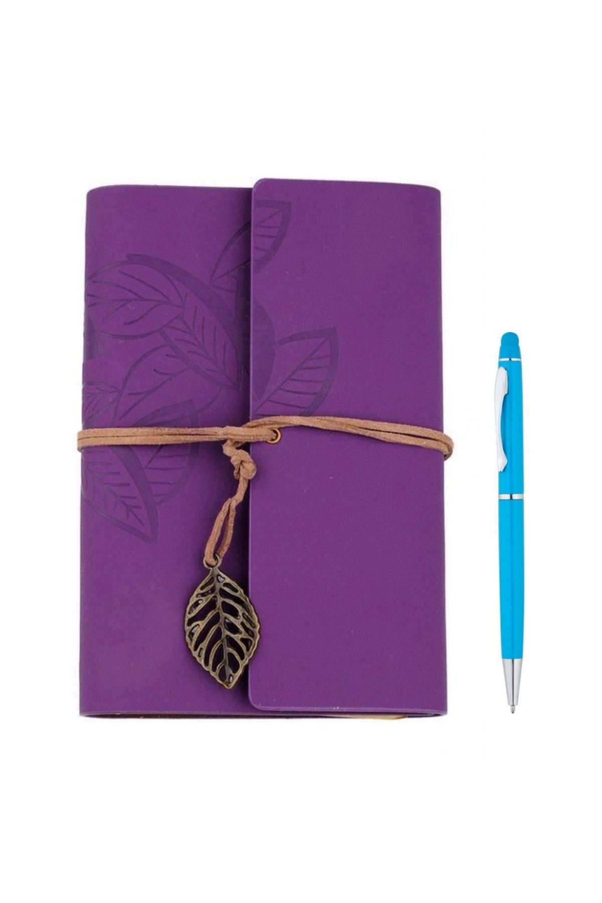Wolawood El Yapımı Deri Kapaklı Defter ve Özel Kalem Seti Vintage Nostaljik Günlük, Ajanda Özel Gün Hediyesi