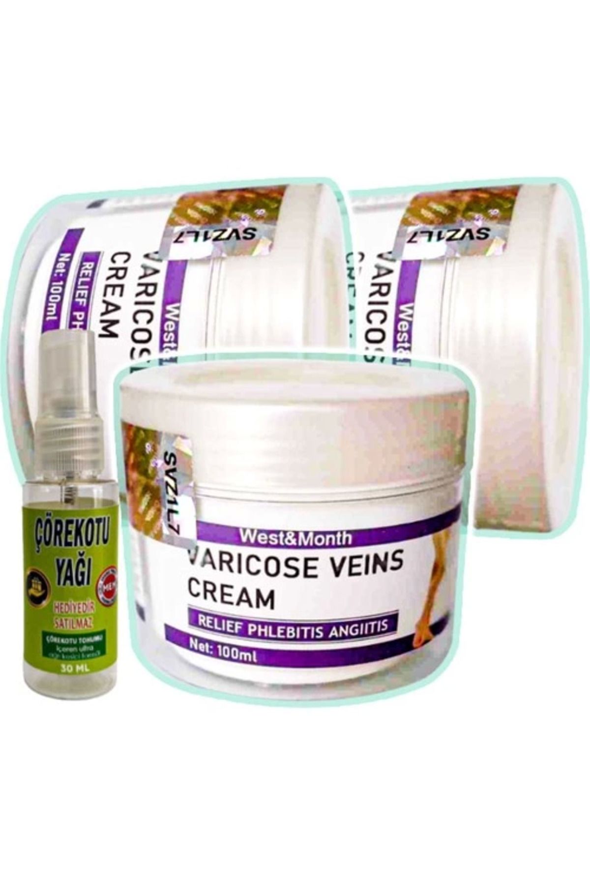 feifei West & Month Varicose Veins Bakım Kremi 100 ml x 3 adet + Çörek Otu Yağı 30 ml