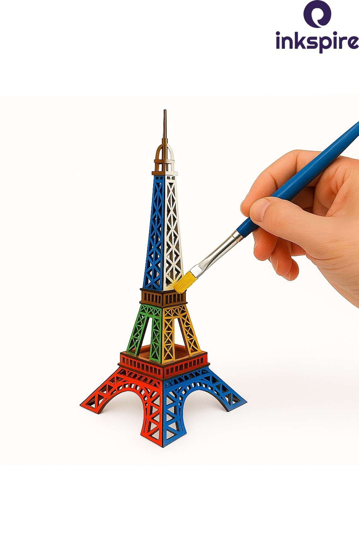 inkspire-3D Wooden Model 3D Paintable Interlocking Puzzle Model Board DIY for Kids Paint Yourself 3