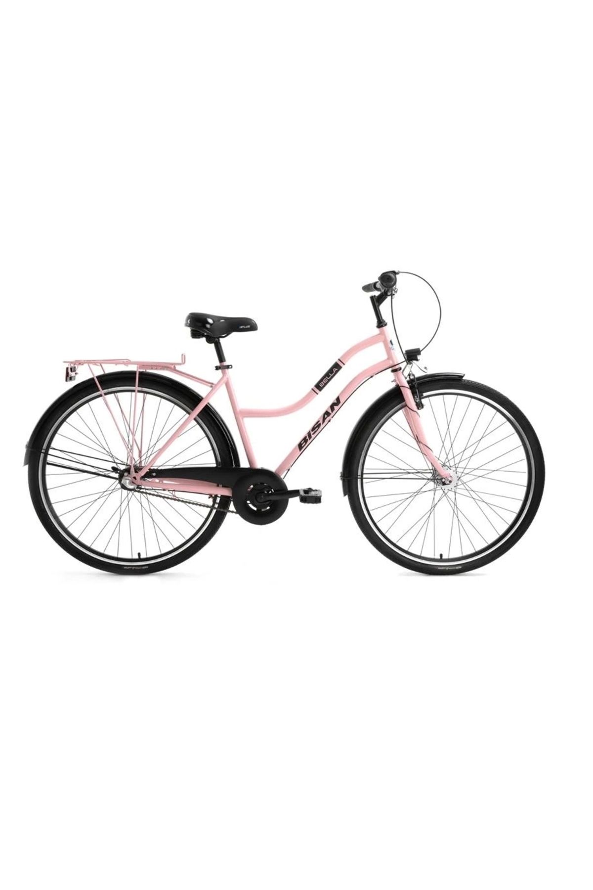 Bisan BİSAN BELLA-24 KADIN ŞEHİR BİSİKLETİ 46CM V 28 JANT 3 VİTES PUDRA PEMBE SİYAH