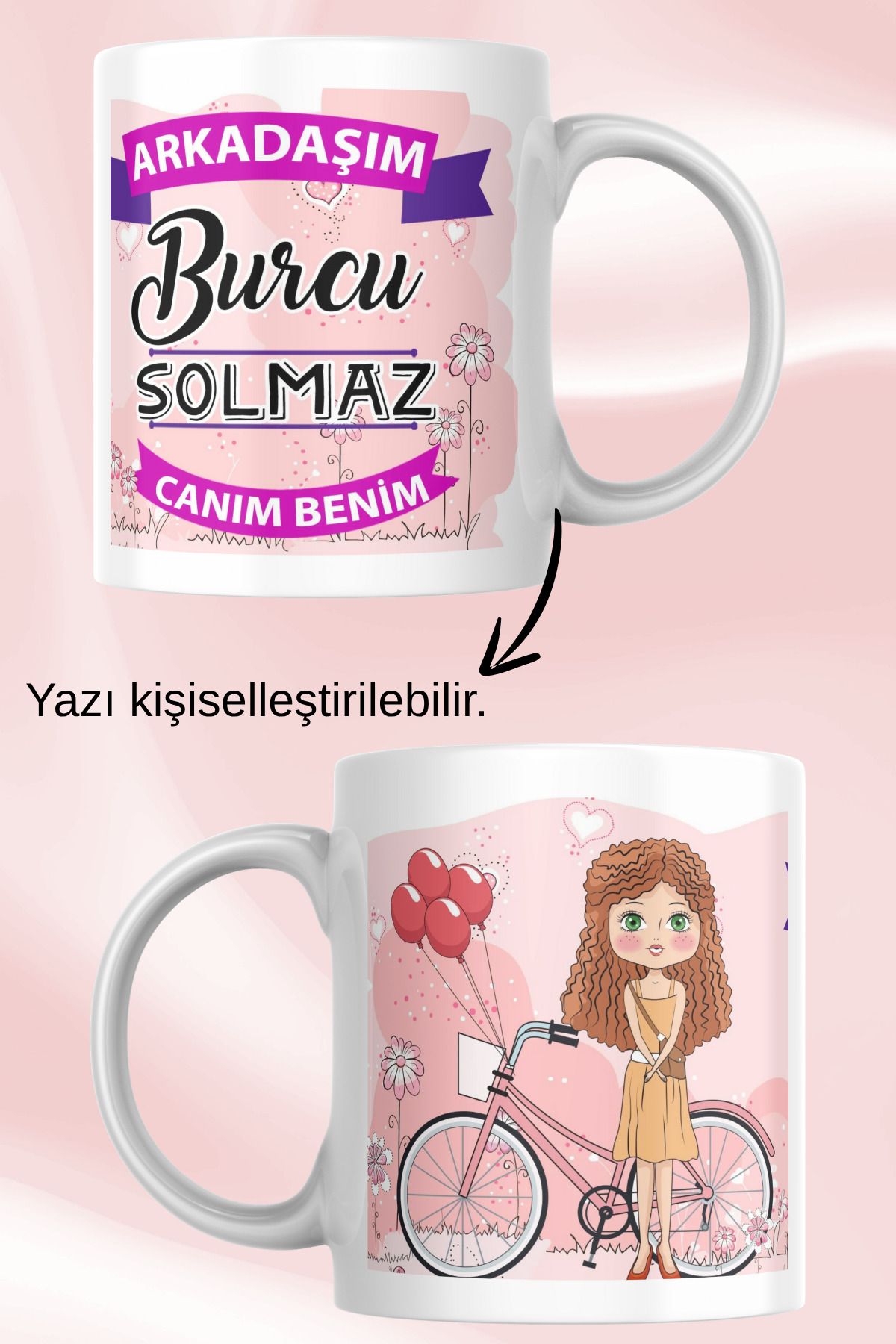 zerhome Arkadaş Temalı Beyaz Porselen Kupa Bardak