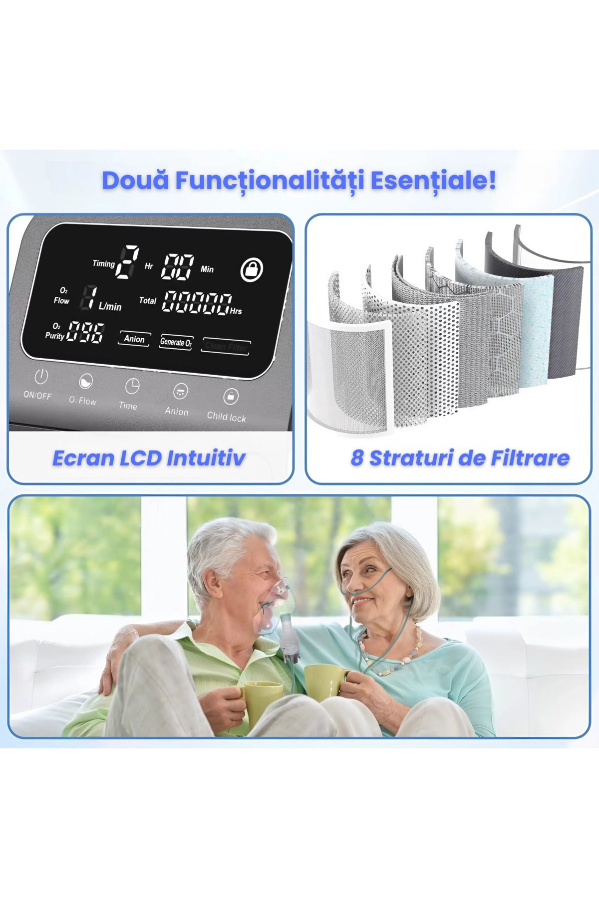 D&K WONDER-Portable Oxygen Concentrator D&K AST-806, Capacity 1-9L/min, Nebulizer Function, Adjustable Concentr 4