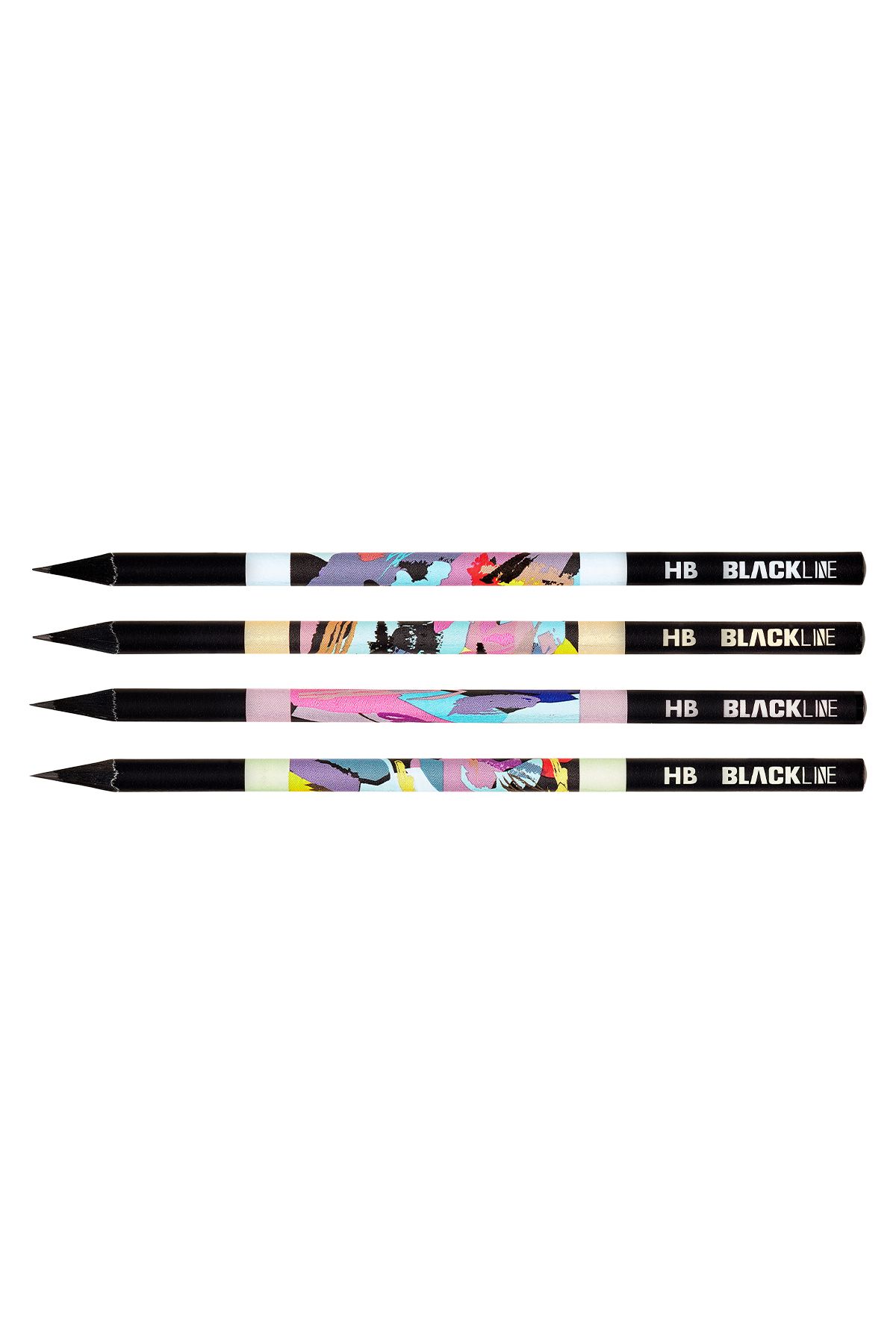 Adel-Blackline Mixed Pencil Set of 12, Space Pattern, Neon, Mosaic Pattern Concept Pencils 4