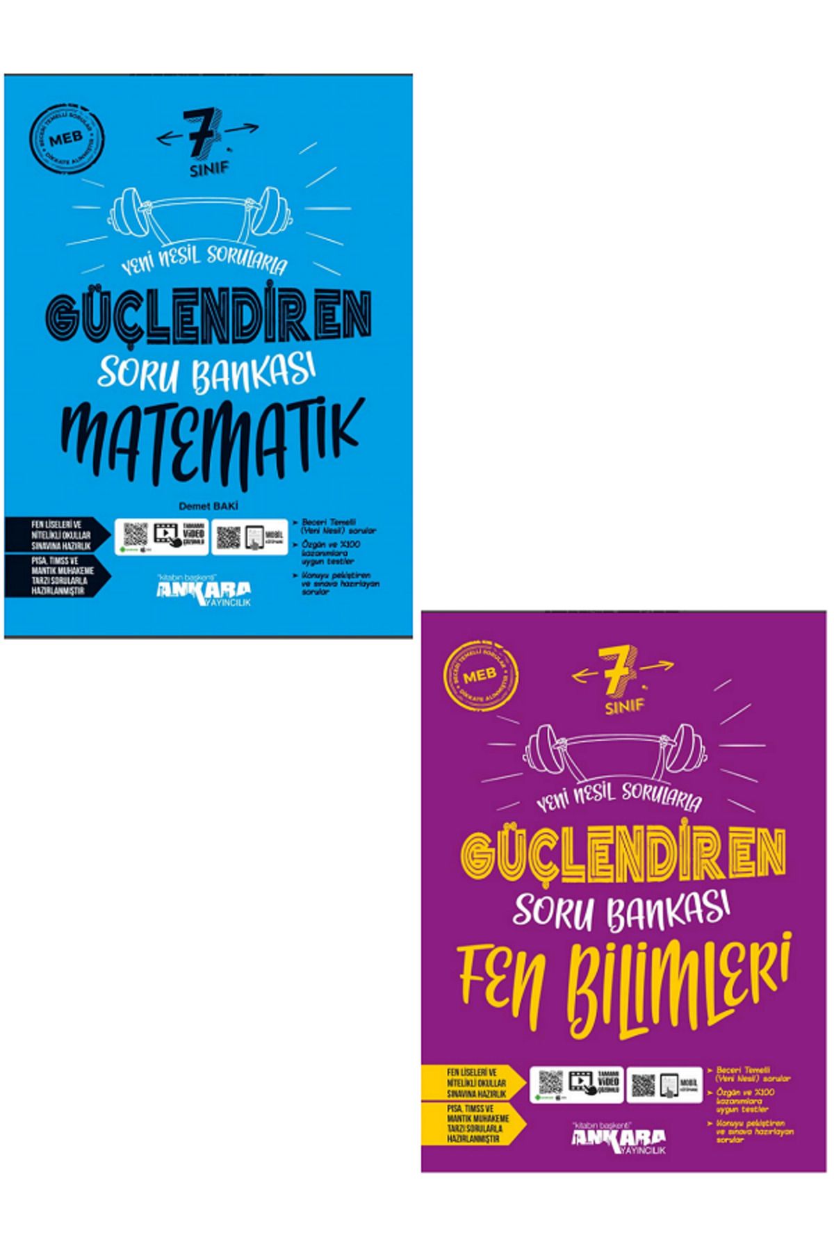 Evrensel İletişim Yayınları 7.Sınıf Ankara Güçlendiren Matematik + Fen Bilimleri Soru Bankaları / Video Çözümlü - 2 KİTAP SET